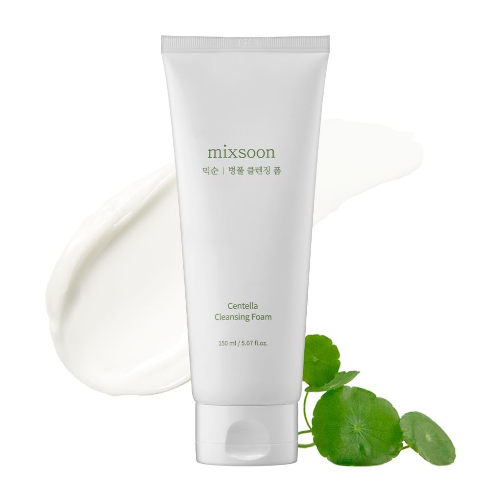 mixsoon Centella Cleansing Foam Face Wash with Cica, Low pH Cleansing and Soothing for Face, Hydrating Formula 150ml / 5.07 fl. oz. Korean Glass Skin Care