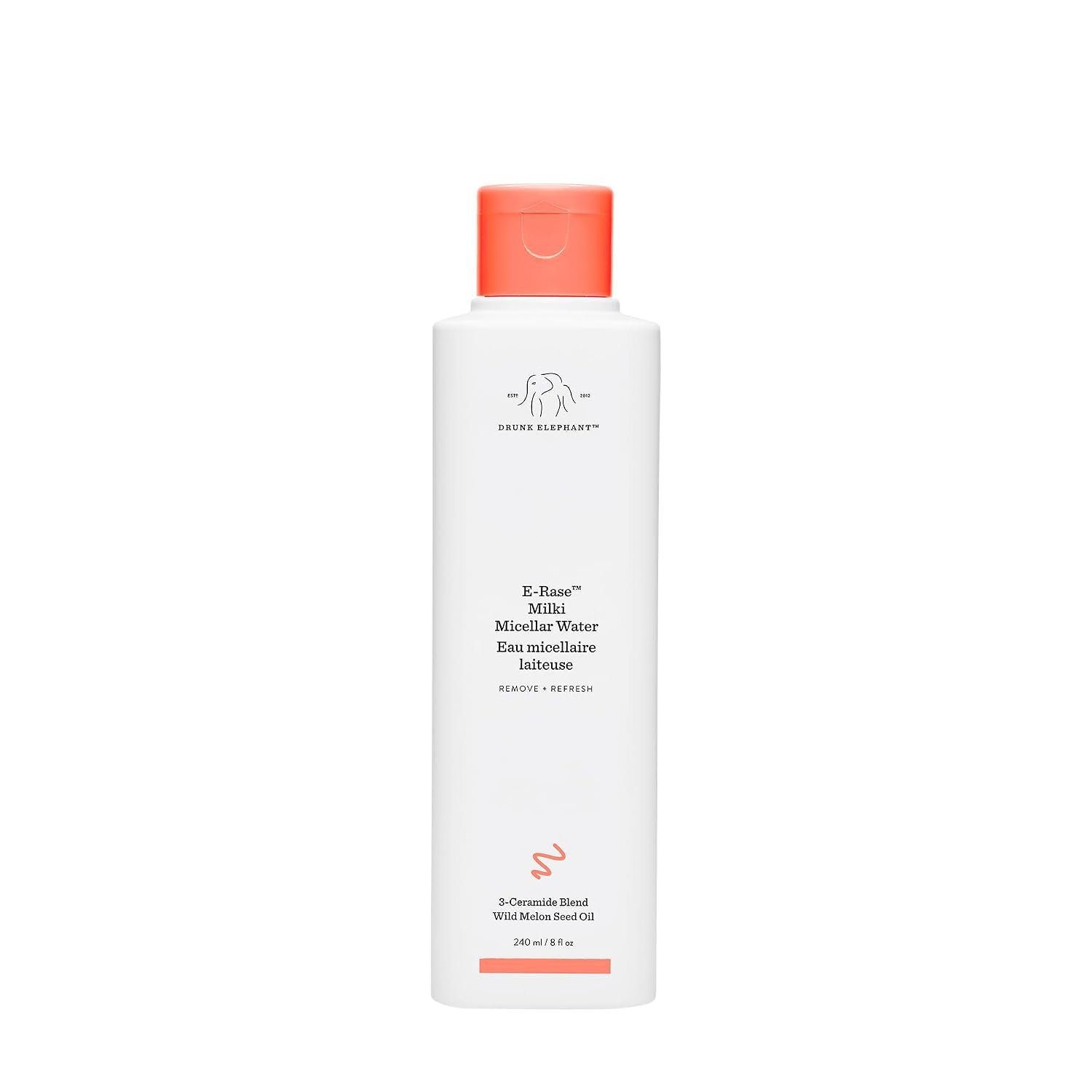 Drunk Elephant E-Rase Milki Micellar Water – 240 ml/8 fl oz – Mild No-Rinse Formula – Clean Clinical Skincare – Cruelty-Free – Dermatologist-Tested – Free of Essential Oils, Silicones, and Fragrance