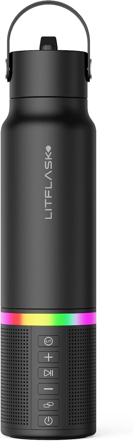 LitFlask Smart Water Bottle, Ultra Premium Bluetooth Speaker, Portable Charging, 20oz Stainless Steel. Oprah’s Favorite Things 2024