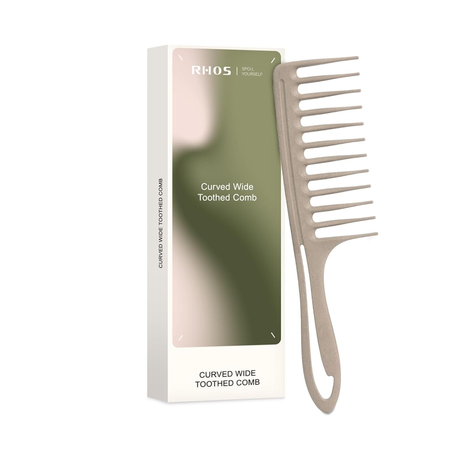 Large Wide Tooth Comb for Curls, Detangling Comb for Wet Curly Hair (Grey)