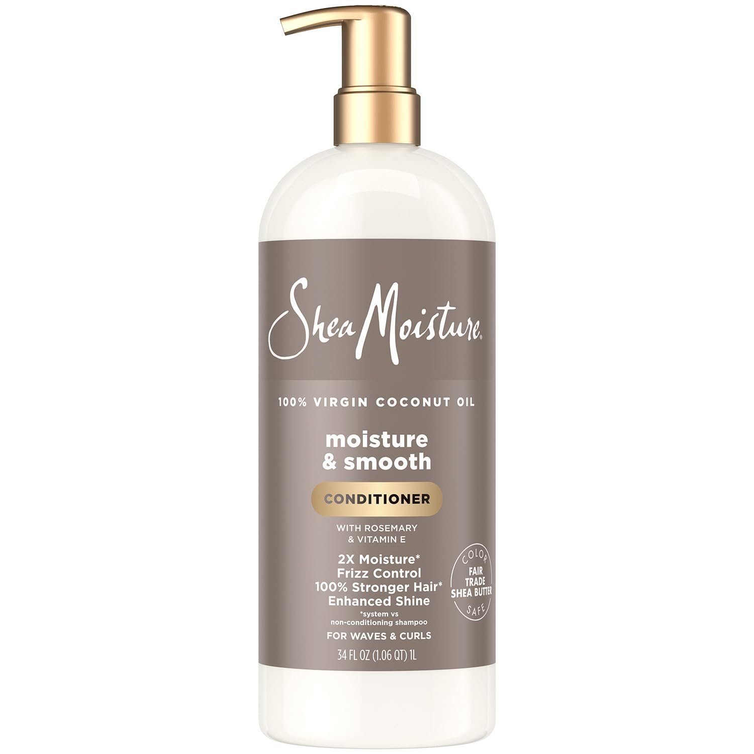 SheaMoisture Conditioner, Moisture & Smooth for Wavy, Curly Hair Strengthening & Frizz Control, 34 Oz Ea