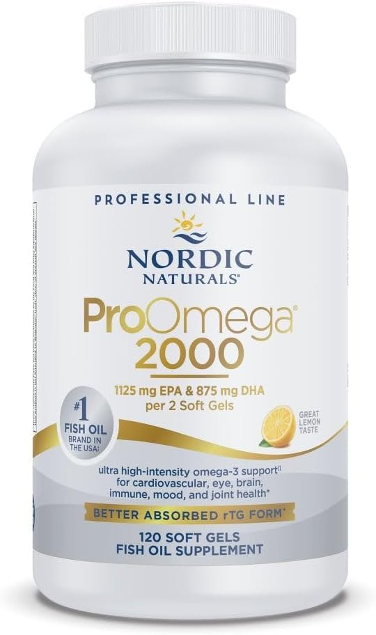 Nordic Naturals ProOmega 2000, 2150 mg, EPA & DHA Fish Oil, Lemon – 120 Count