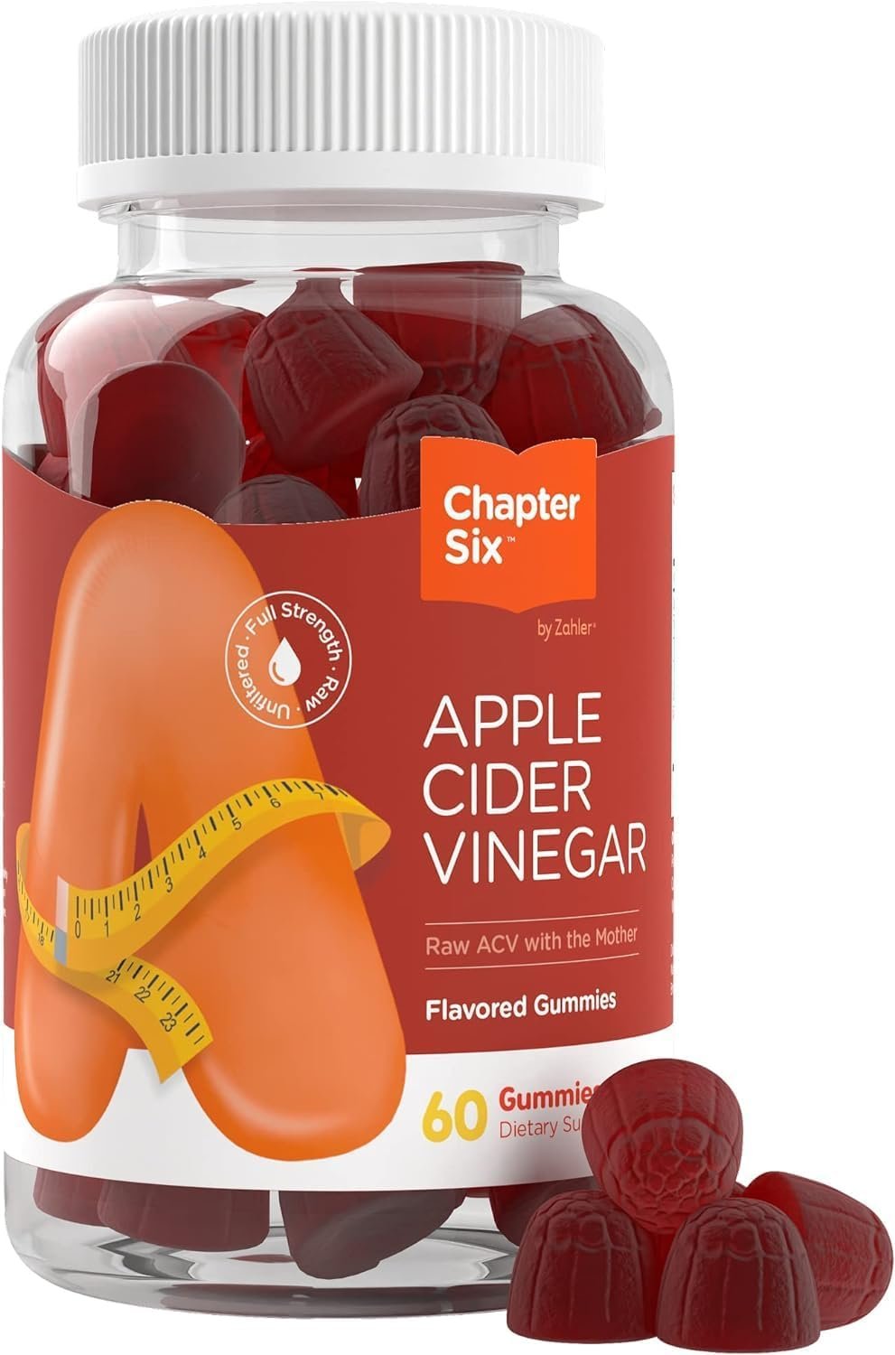 Zahler – Apple Cider Vinegar Gummies – Kosher & Delicious ACV Gummies for Women & Men – Raw ACV with the Mother – Detox Support & Cleanse – Gut Health & Metabolism Support – 60 Flavored Gummies
