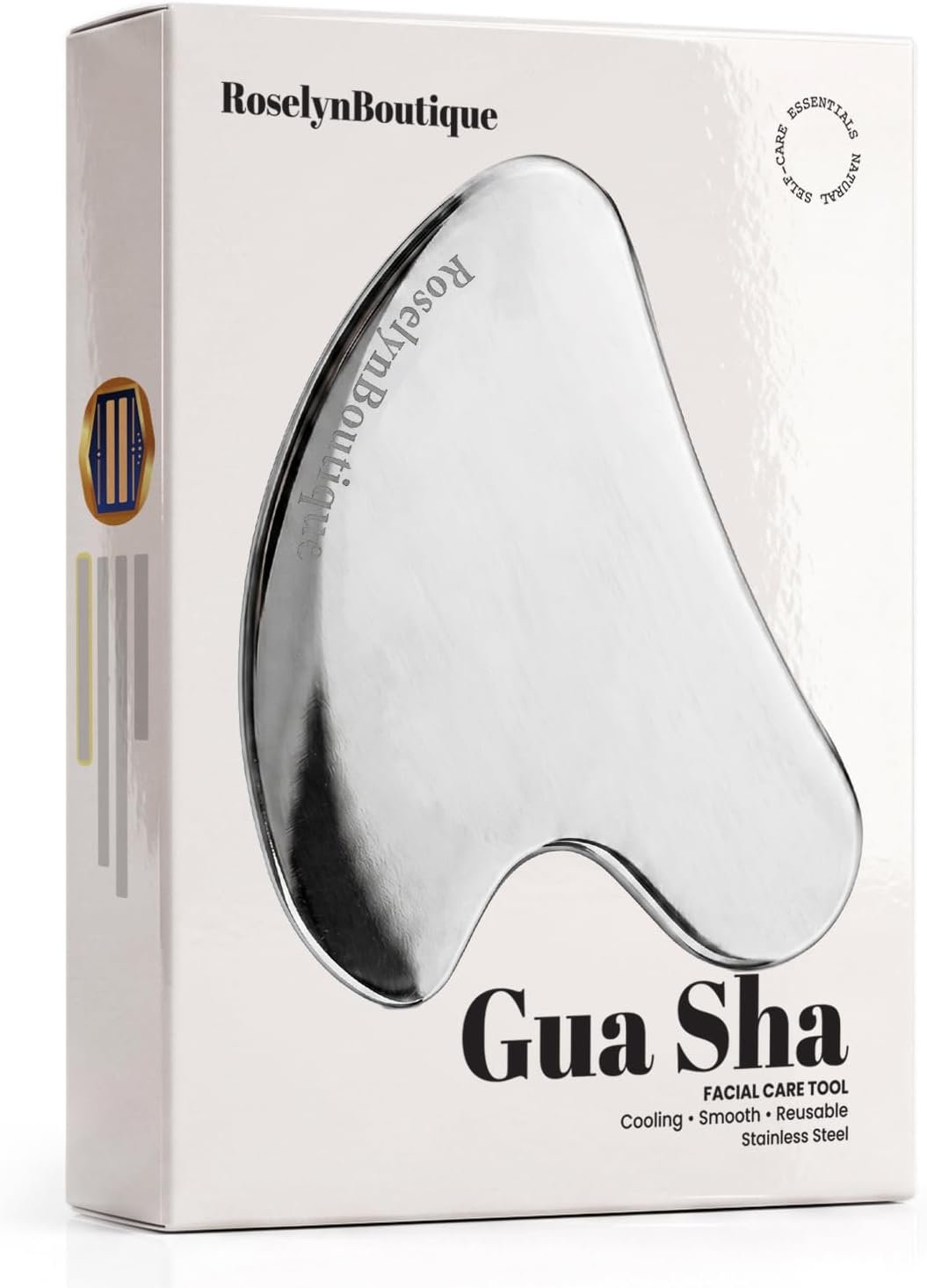 ROSELYNBOUTIQUE Stainless Steel Gua Sha Facial Massager Tool – Cooling Metal Face Sculpting Tool for Daily Skincare Routine, Durable & Easy to Clean