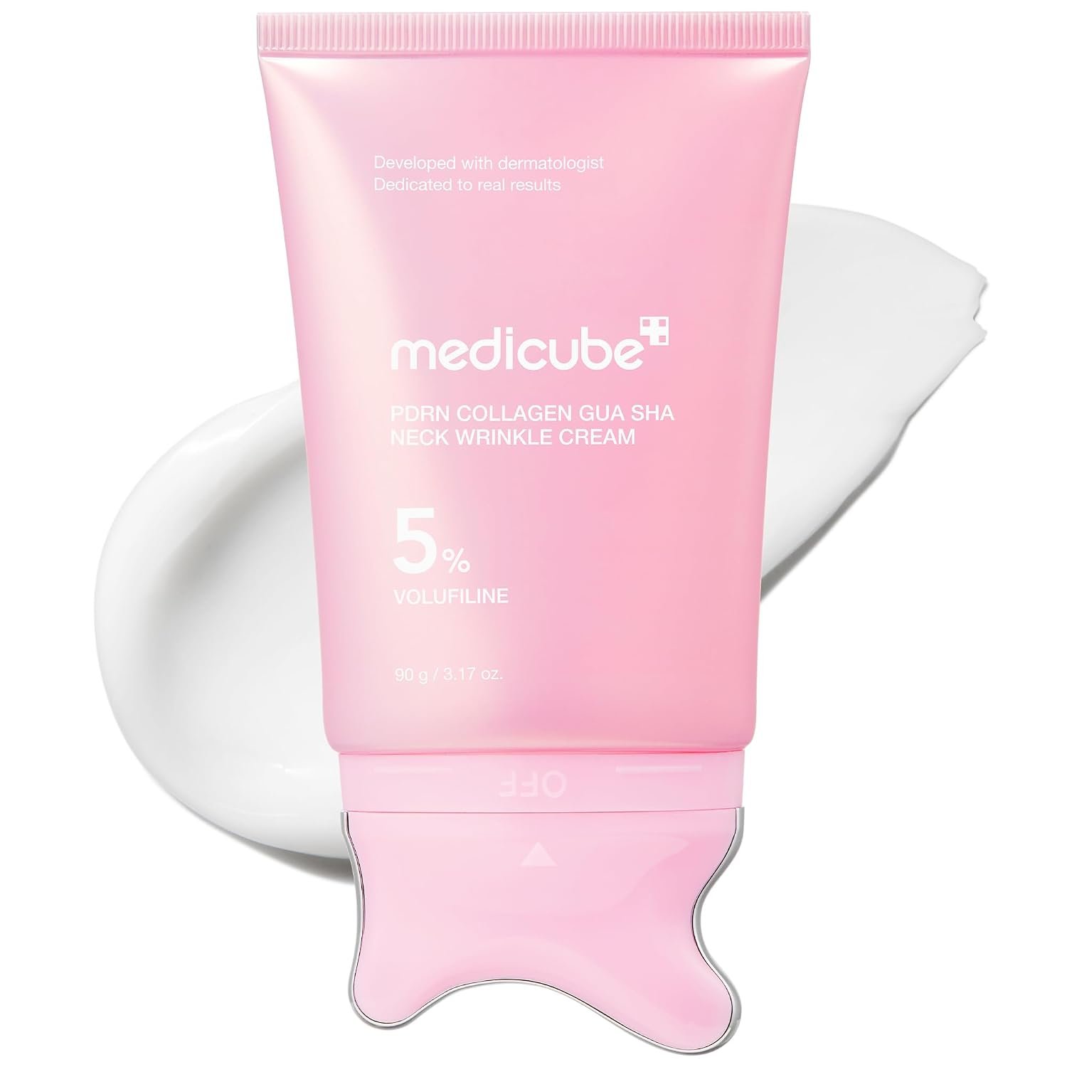 medicube PDRN Collagen Gua Sha Neck Wrinkle Cream – Firming, Contour Care
