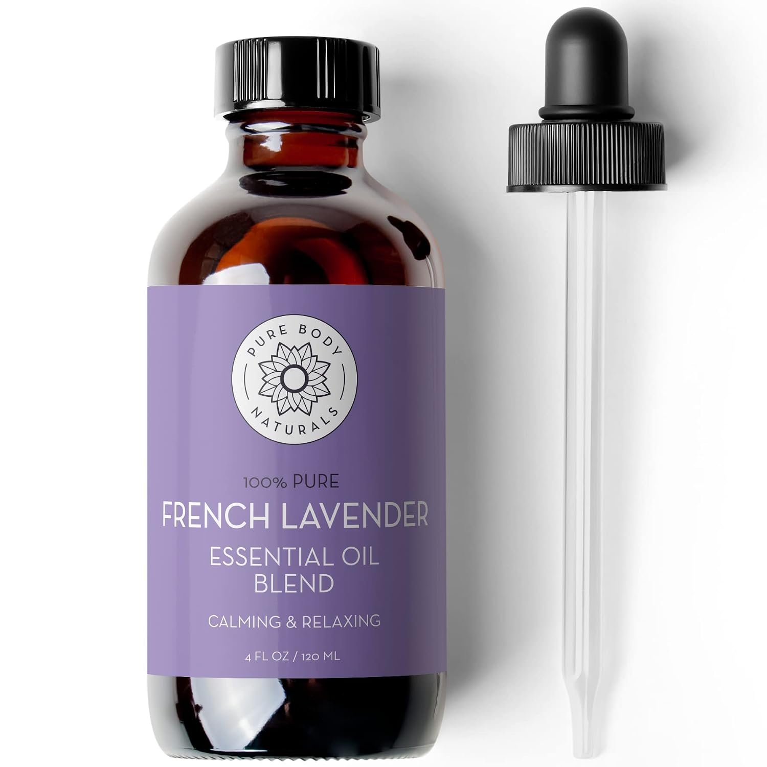 Pure French Lavender Essential Oil, 4 fl oz – for Diffuser & Aromatherapy