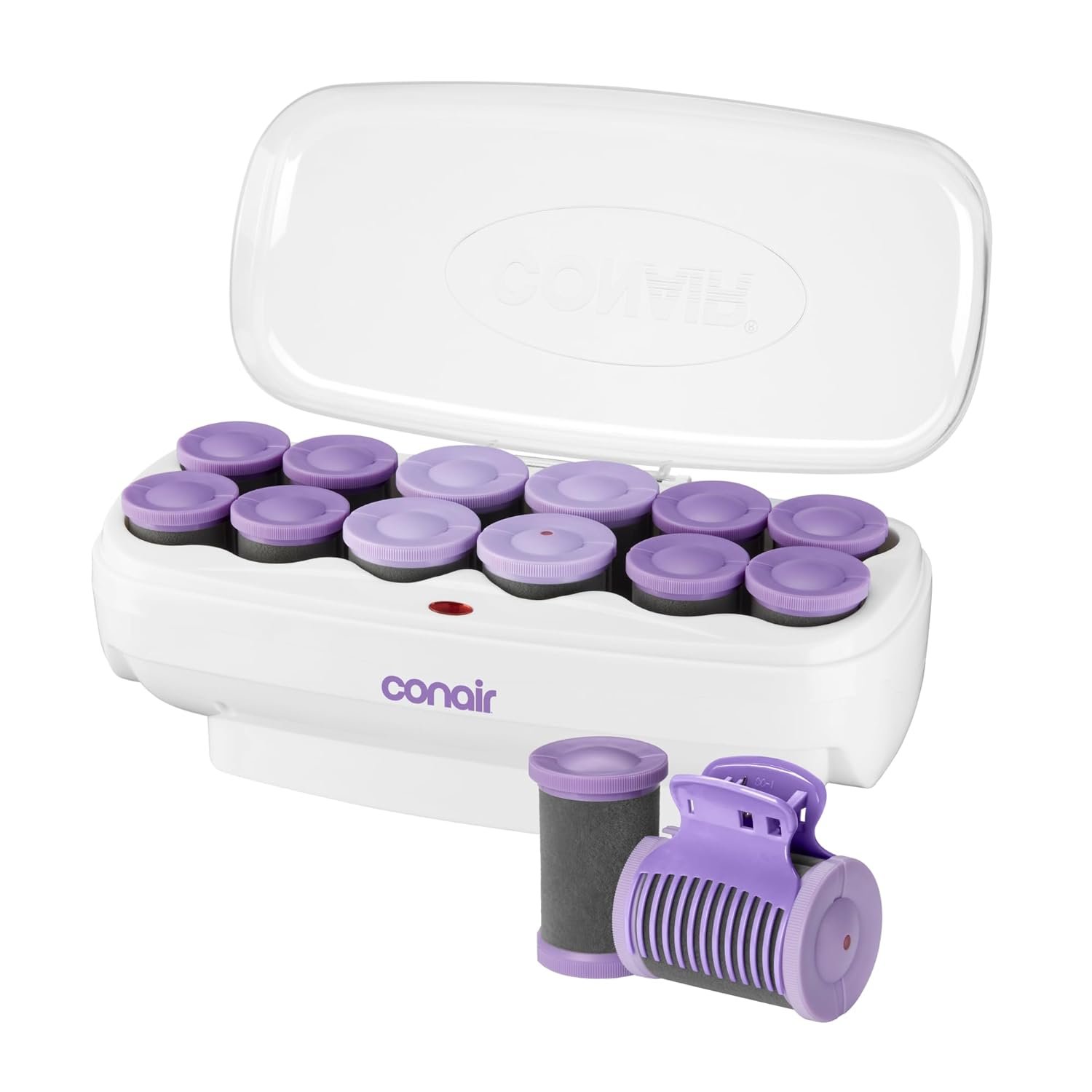 Conair Ceramic Hot Rollers, 1 3/4″ & 1 1/2″ Rollers, Lavender, 12 Count