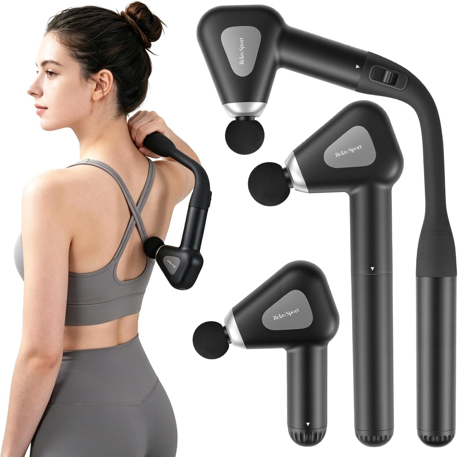3-in-1 Convertible Massage Gun with Extended Handle,Massage Gun Deep Tissue