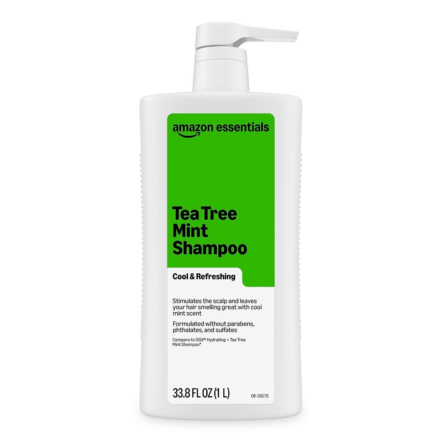 Amazon Essentials Tea Tree Mint Shampoo, Cool & Refreshing, Sulfate-free Formula, 33.8 Fl Oz, Pack of 1