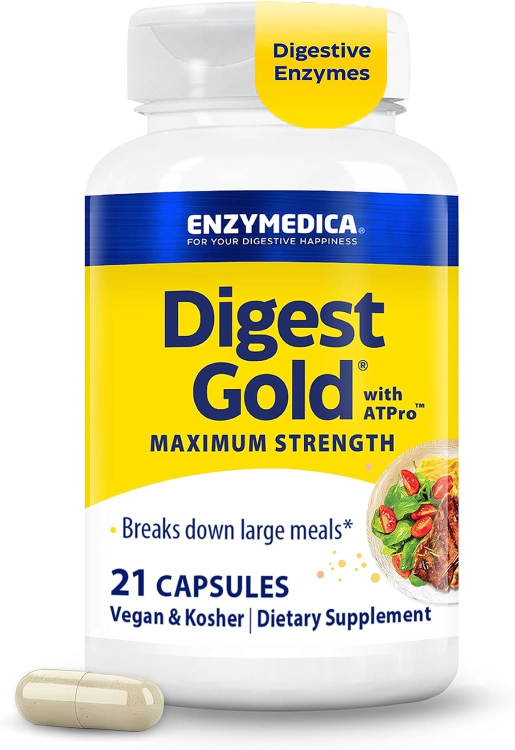 Enzymedica Digest Gold, Maximum Strength, ATPro Energy Support – 21 Caps