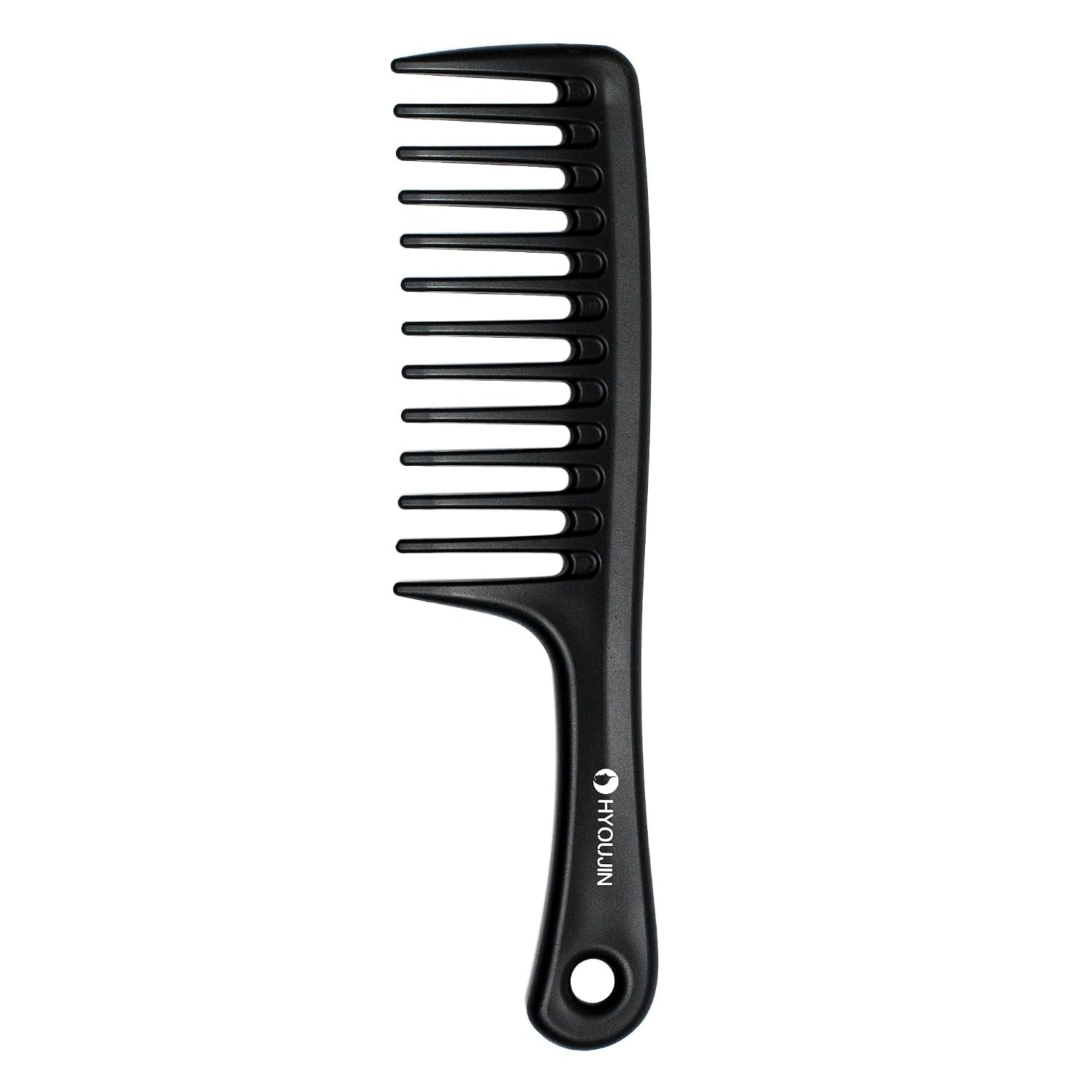 HYOUJIN Large Wide Tooth Comb Detangling for Curly,Wet,Dry Hair,Black