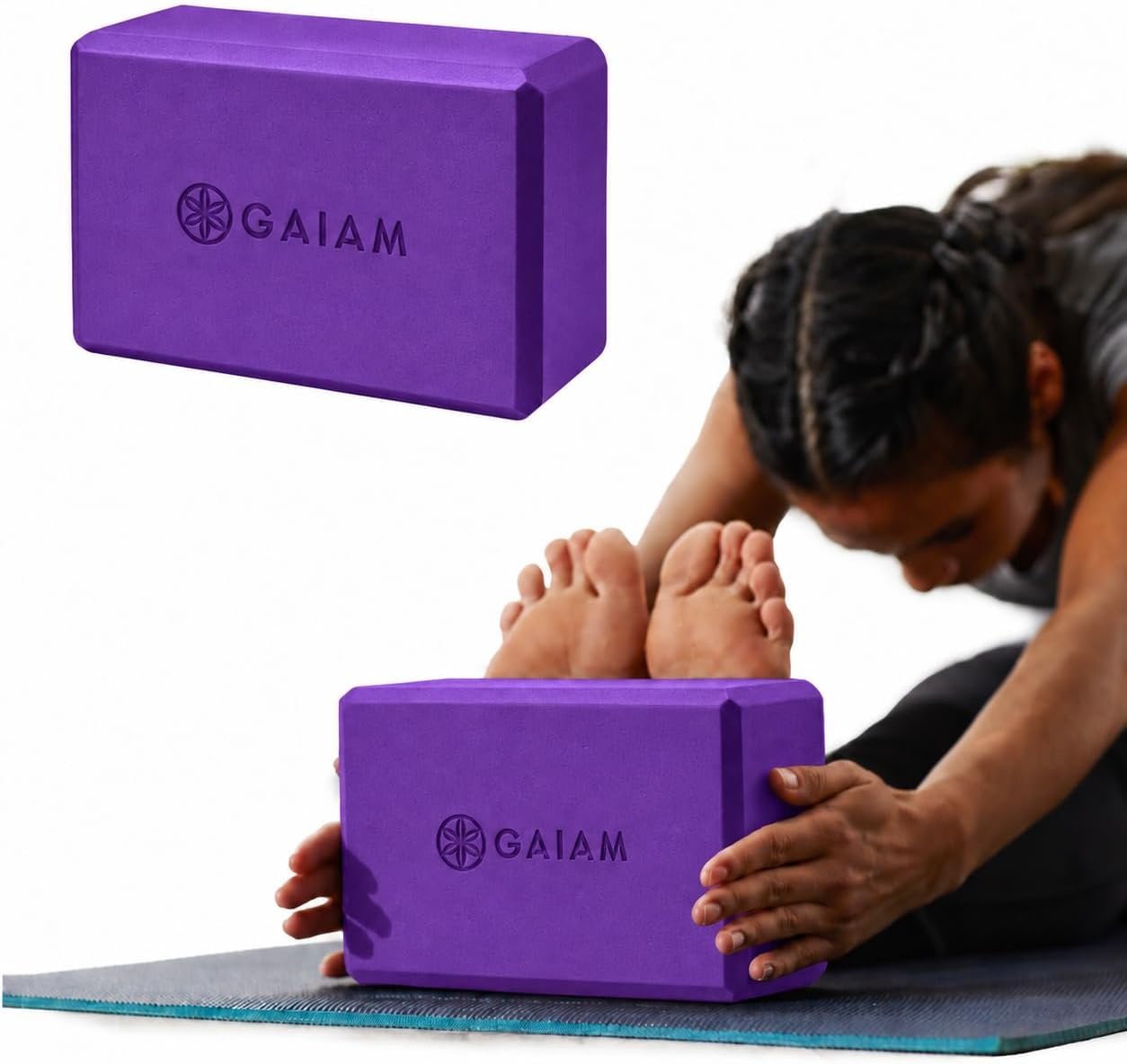 Gaiam Yoga Block – Supportive Latex-Free Eva Foam – Soft Non-Slip Surface with Beveled Edges for Yoga, Pilates, Meditation