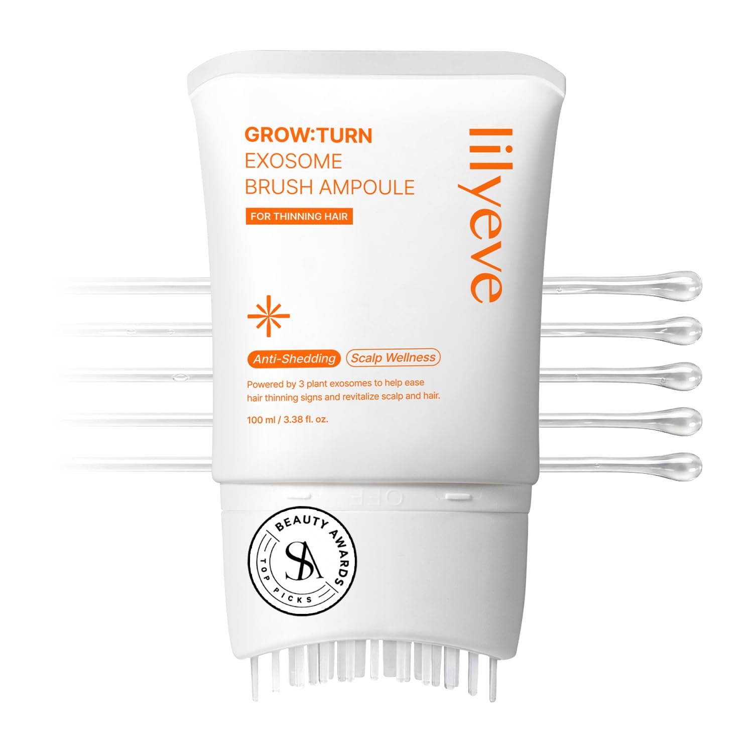 lilyeve GROWTURN Exosome Hair Growth Serum with Built-In Brush, 3.38 fl oz
