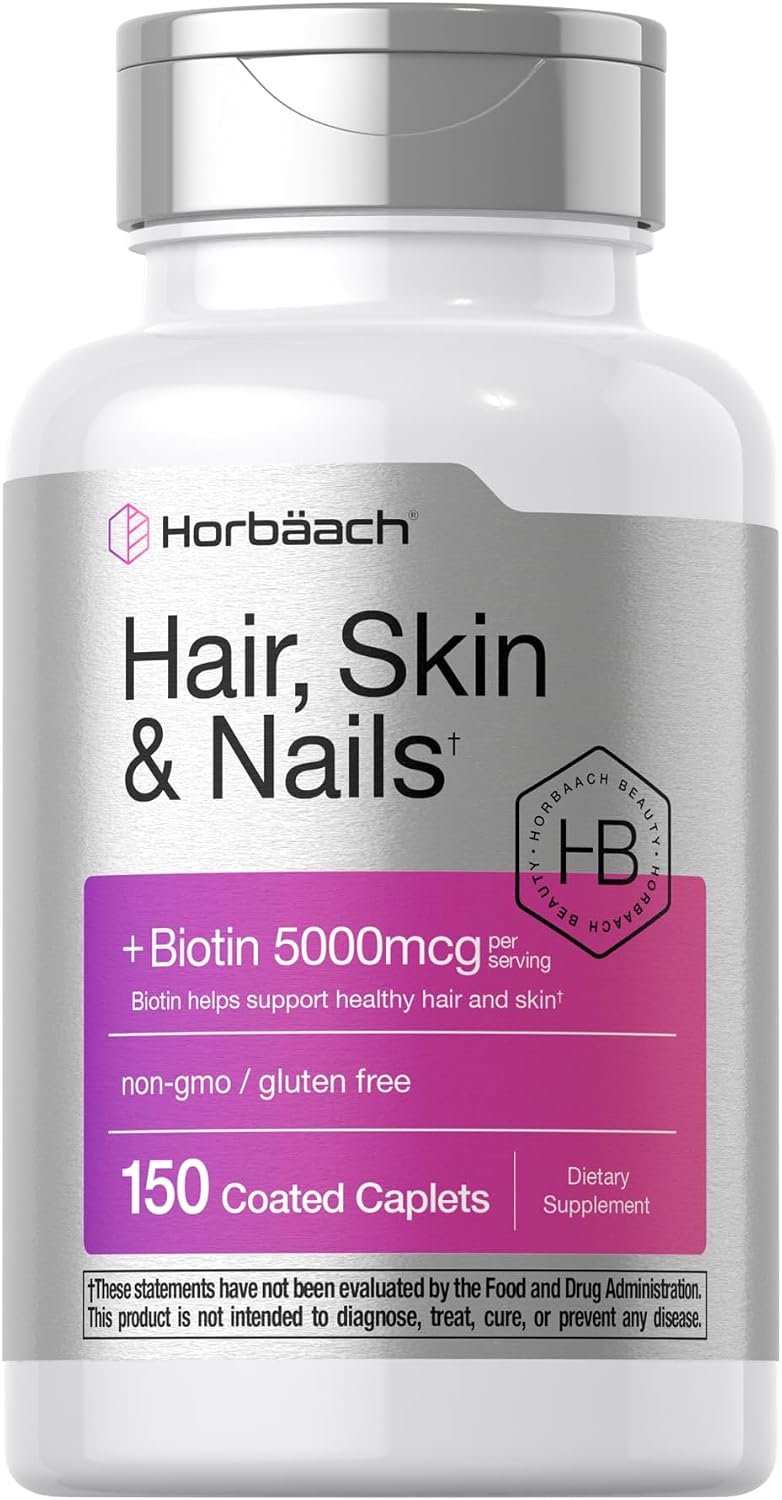 Horbäach Hair Skin & Nails Vitamin Supplement | 150 Coated Caplets