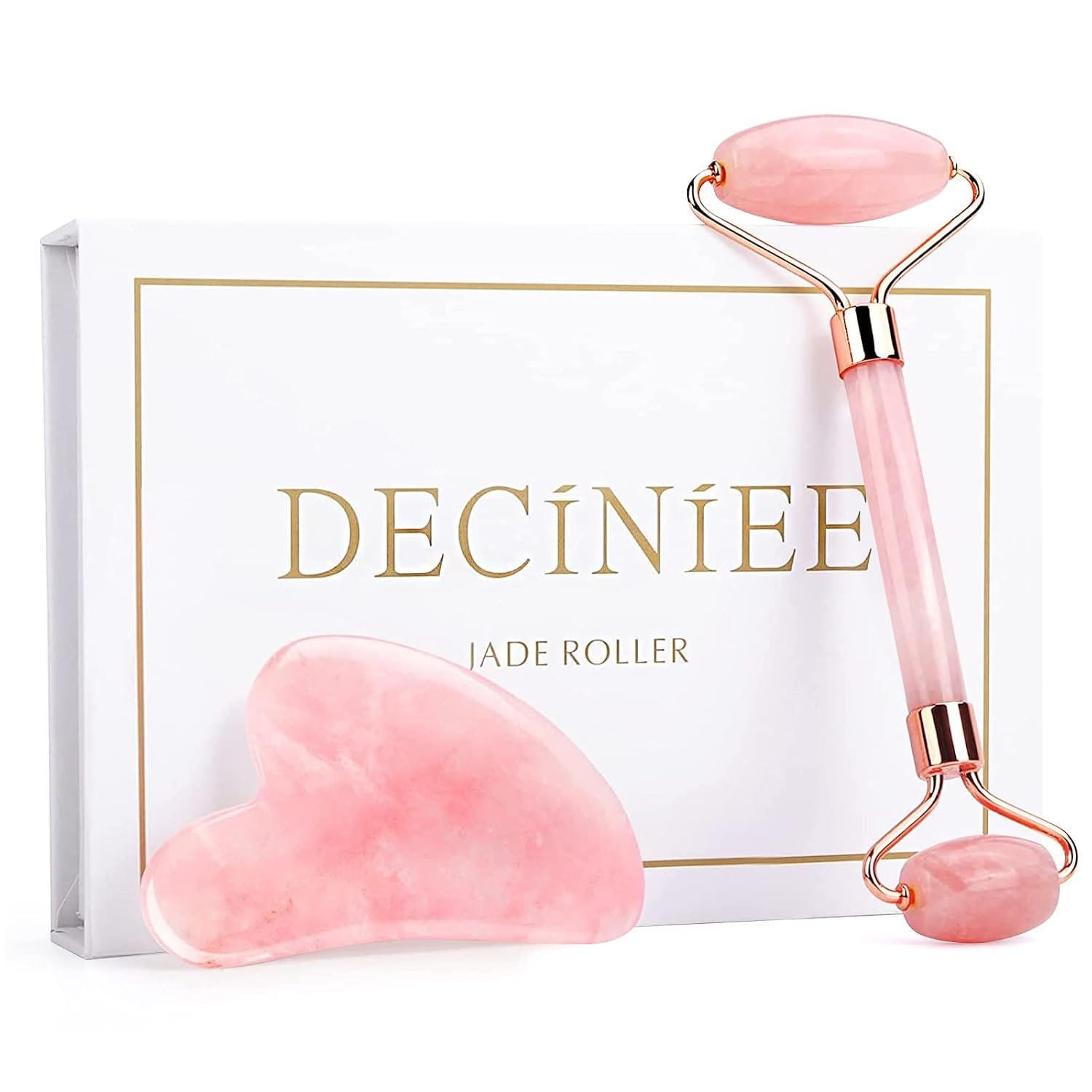 Gua Sha Face Roller Tools: Jade Roller Facial Tools for Skin Care – Facial Massager for Face, Eyes, Neck, Relieve Fine Lines and Wrinkles