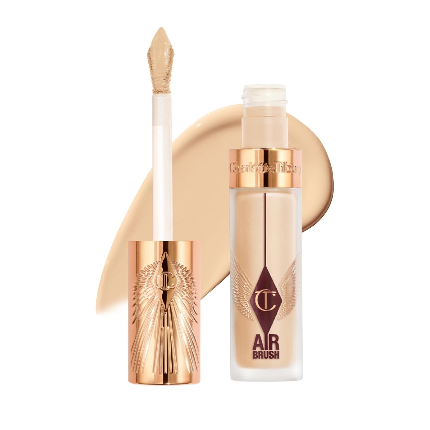 Charlotte Tilbury AIRbrush Flawless Blur Concealer – Longwear Concealer for Dark Circles, Blemishes, Redness & More – Hydrating, Crease-Proof & Full Coverage with a Natural Matte Finish