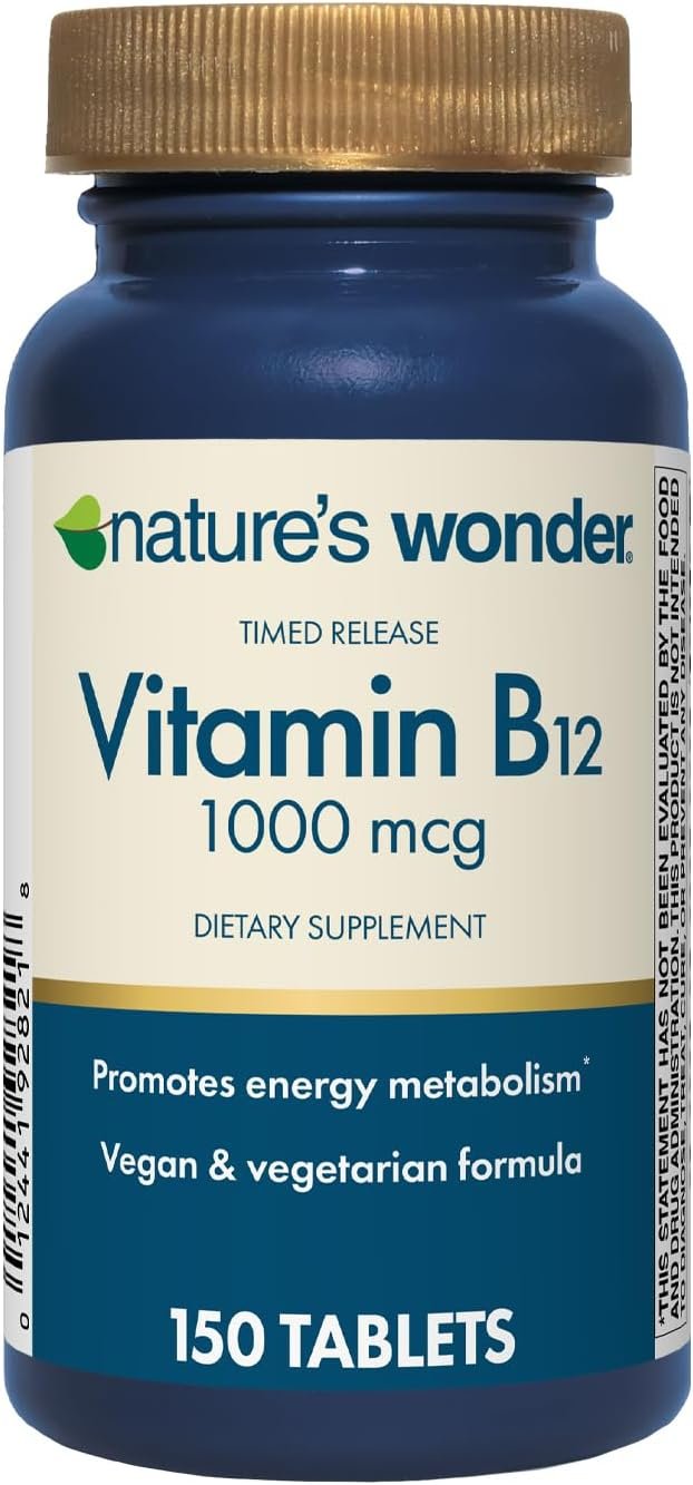 Nature’s Wonder Vitamin B12 1000mcg Timed Release Steady Energy 150Tablets