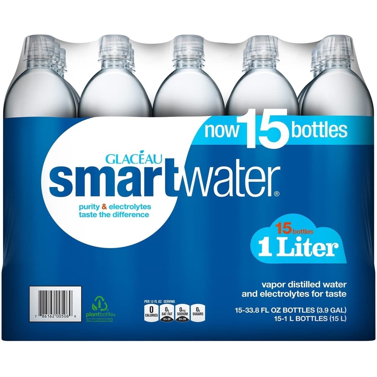 Glaceau smartwater (1 L bottles, 15 pk.)