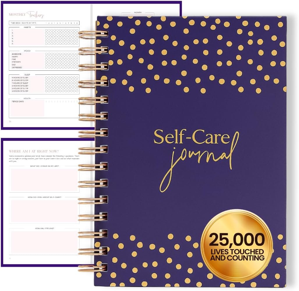 Self Care Journal for Women | 90 Days Wellness & Mindfulness Prompts - Plum