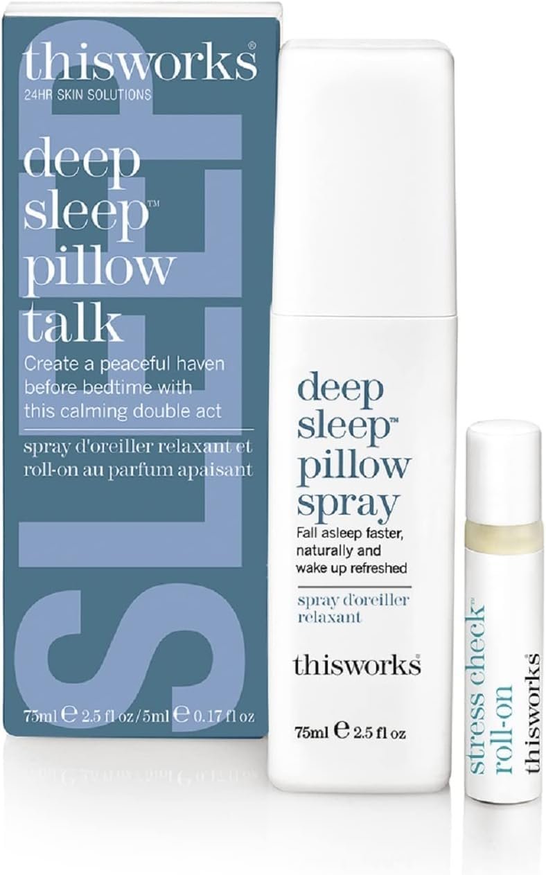 This Works Deep Sleep Pillow Talk Set – Pillow Spray & Stress Check Roll-On