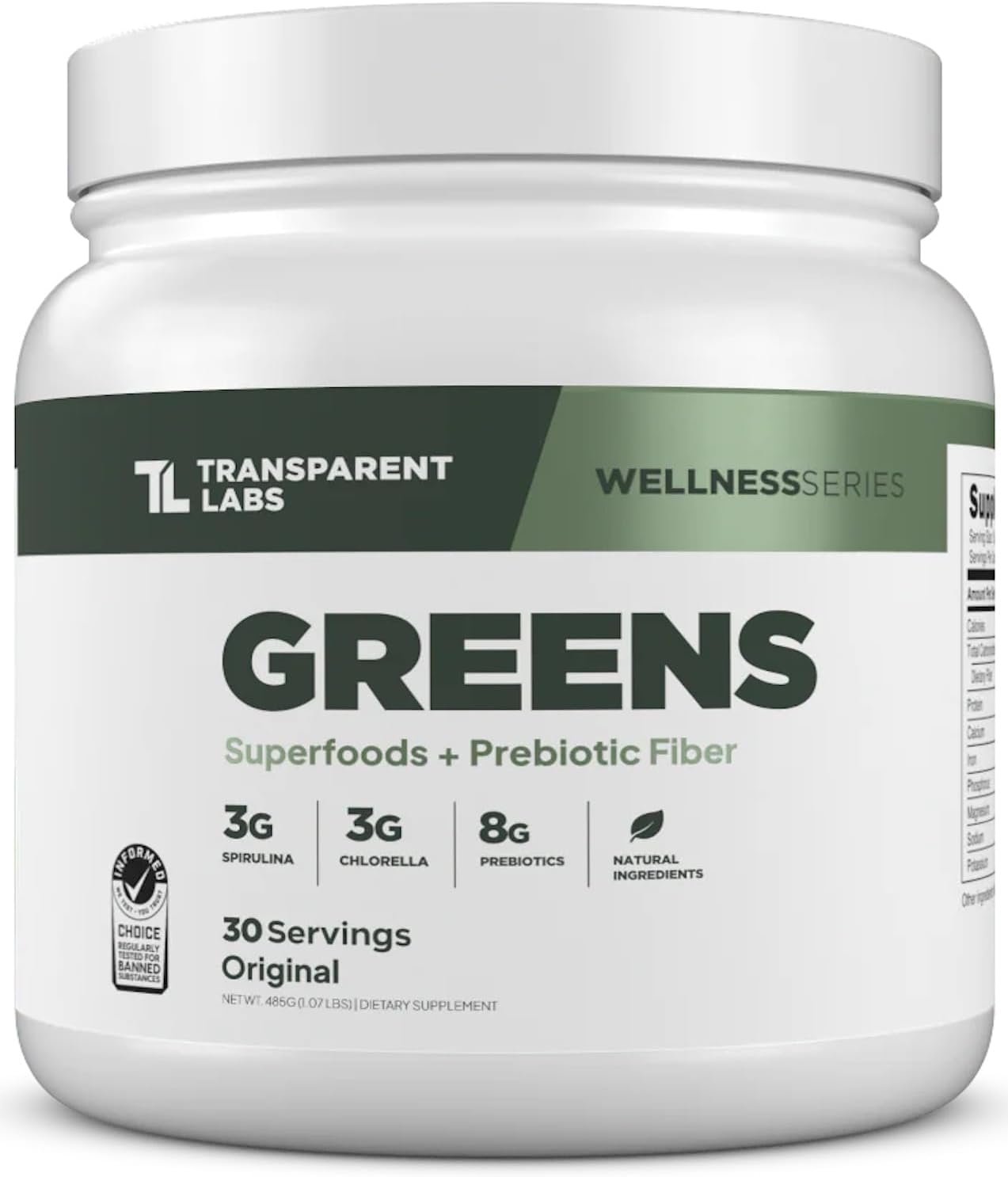 Transparent Labs Greens Superfood Powder – 30 Servings, Unflavored