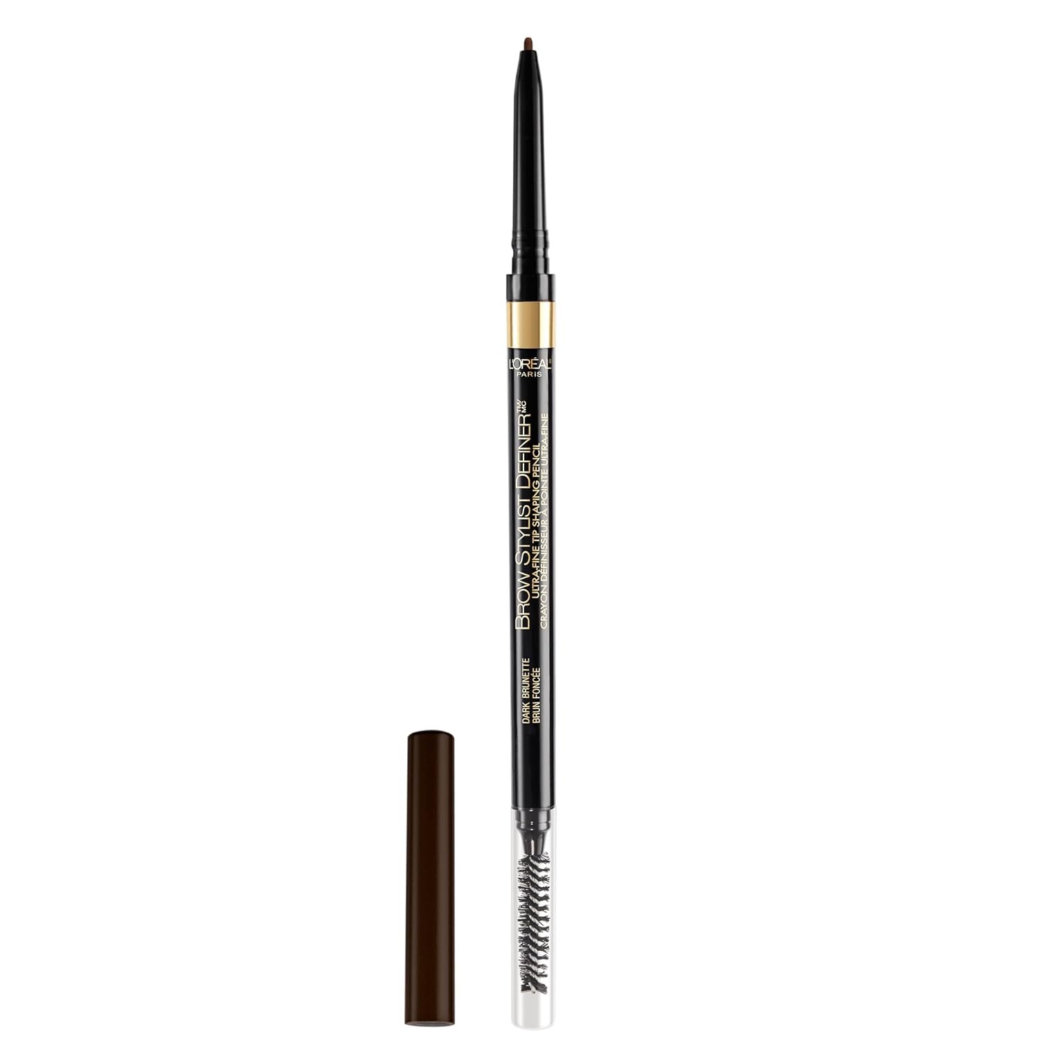 L’Oreal Paris Makeup Brow Stylist Definer Waterproof Eyebrow Pencil, Ultra-Fine Mechanical & Retractable Brow Pencil, Draws Tiny Brow Hairs & Fills in Sparse Areas & Gaps, Dark Brunette, 0.003 oz.