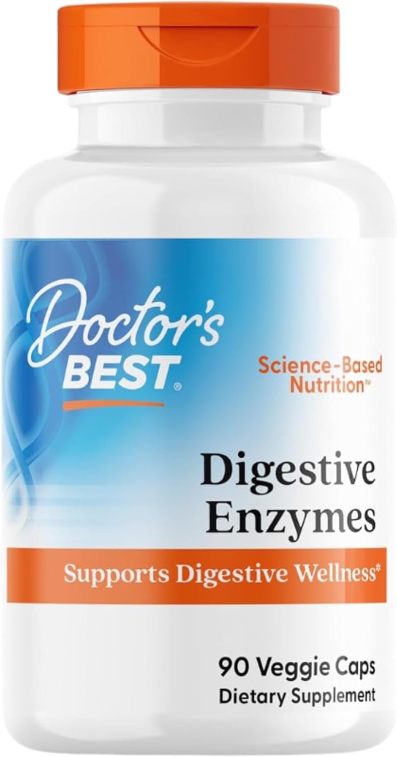 Doctor’s Best Digestive Enzymes Supplement, for Women & Men, 90 Veg Caps