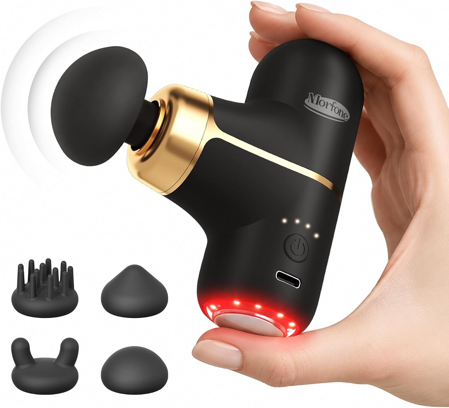 Super Mini Massage Gun with Heat & Red Light, 0.48 lb Travel Massager Gun