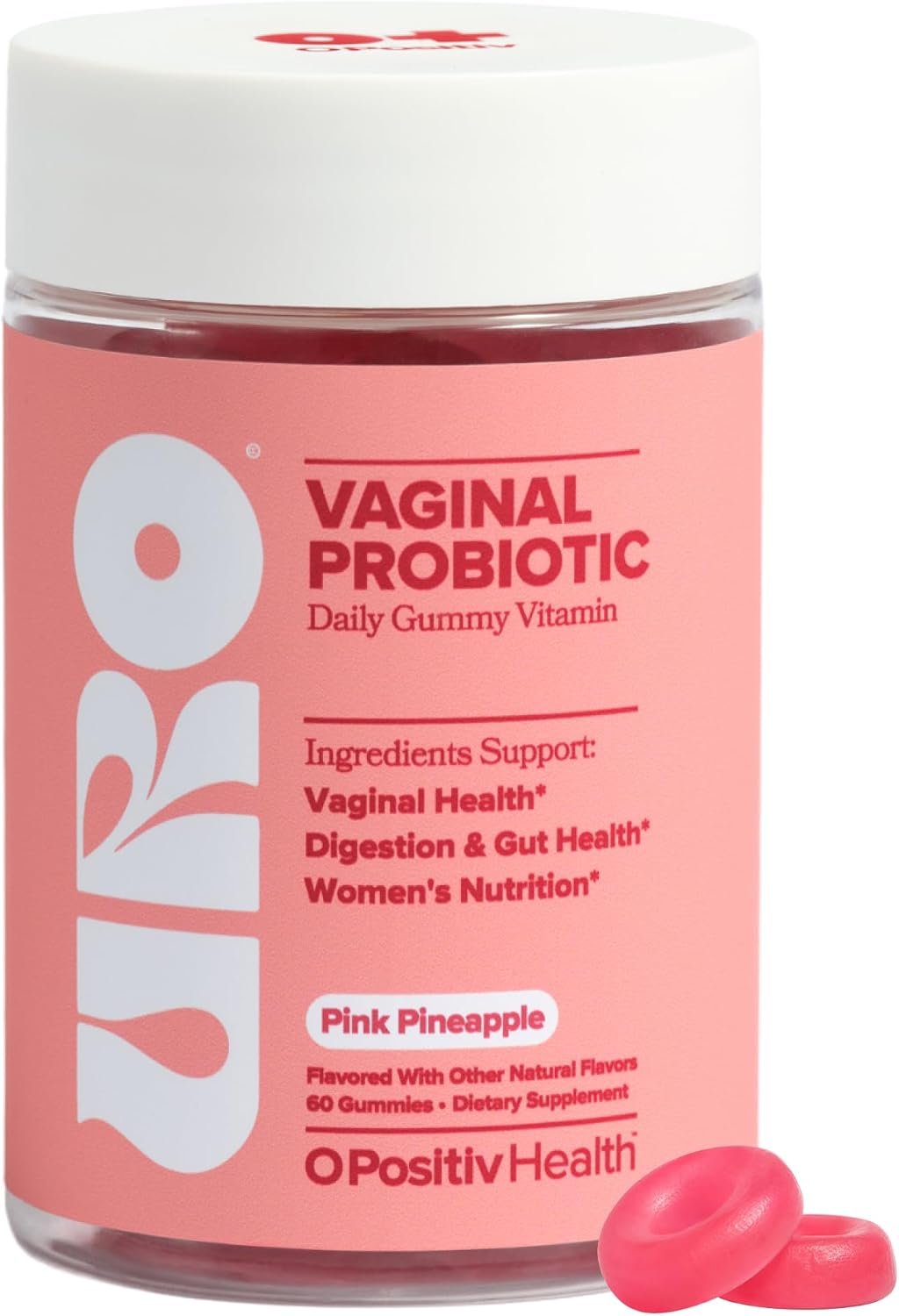 URO Vaginal Probiotic Gummies for Odor, Flora, & pH Balance – 30-Day Supply