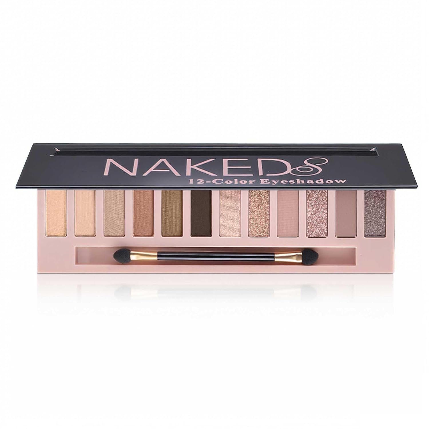 12 Color Nude Eyeshadow Palette, Neutral & Rose Gold Matte Shimmer Eye Shadow Palette for Mature Skin, Long Lasting Blendable Smokey Makeup Kit with Soft Pink Mauve Taupe Shades and Dual End Brush