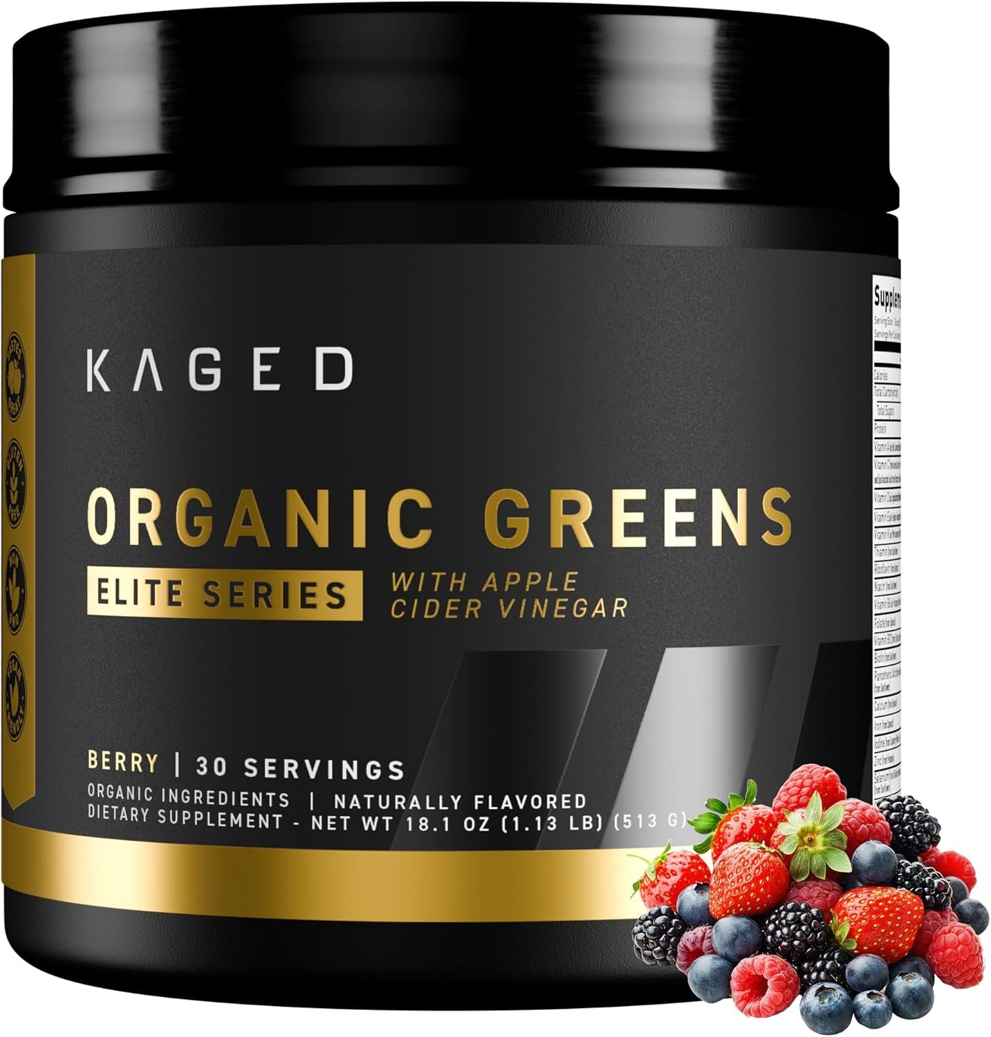 Kaged Organic Greens Elite Powder | Berry | 30 Servings