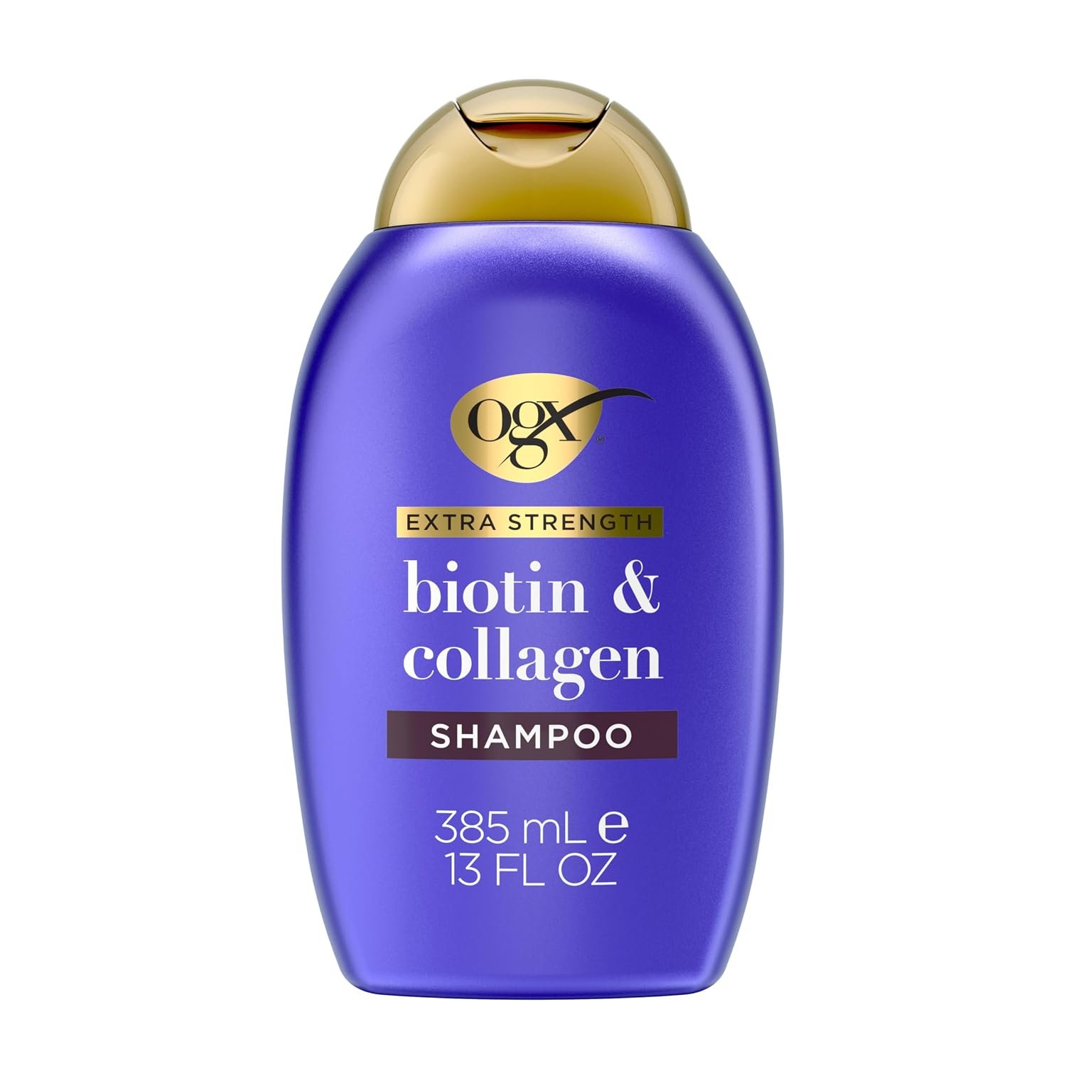 OGX Thick & Full + Biotin Collagen Extra Strength Volumizing Shampoo with Vitamin B7 Hydrolyzed Wheat Protein for Fine Hair. Sulfate-Free Surfactants Thicker, Fuller Hair, 13 Fl Oz