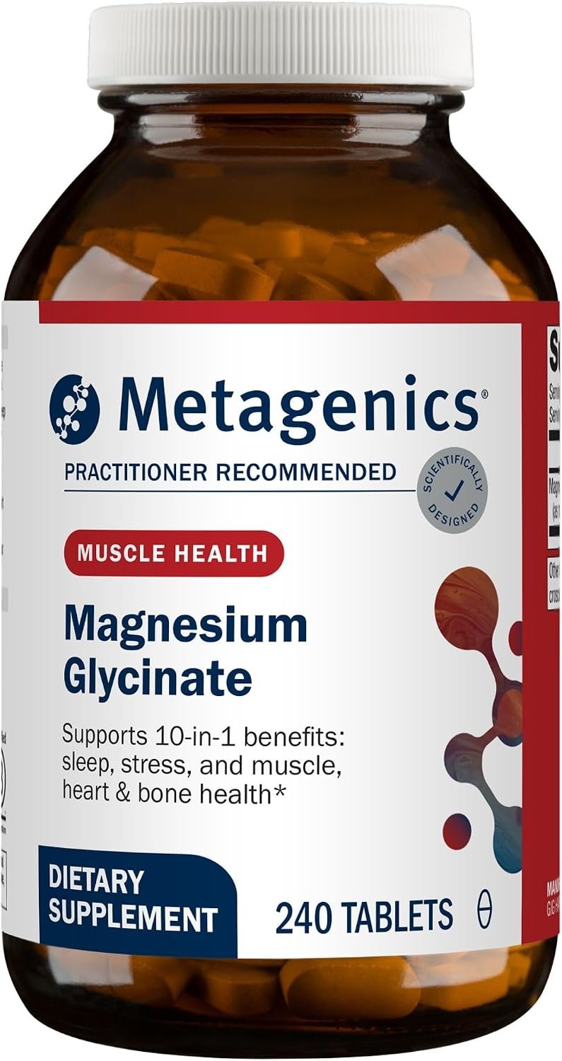 Metagenics Magnesium Glycinate 100 mg, Calm & Sleep Support, 240 Tablets