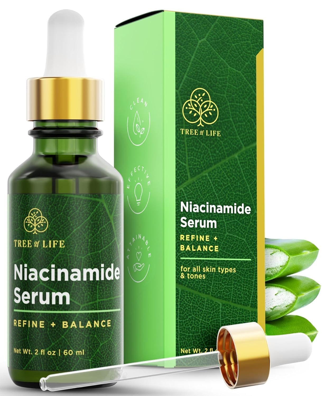 Tree of Life Niacinamide Serum for Face, Pore Tightening Face Oil, 2 Fl Oz