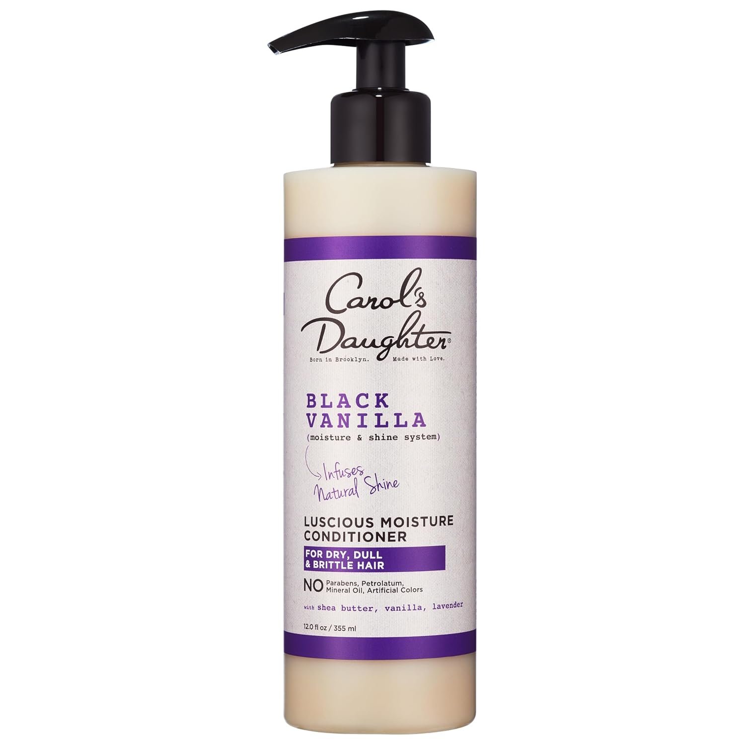Carol’s Daughter Black Vanilla Moisture Sulfate Free Conditioner for Curly, Wavy or Natural Hair, Moisturizing Hair Care for Dry, Damaged Split Ends, 12 Fl Oz