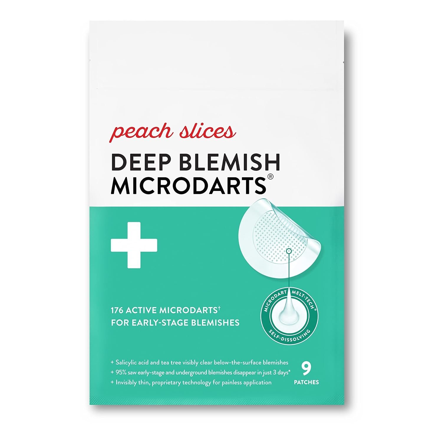 Peach Slices – Deep Blemish Microdarts (9 ct) – Early Stage Pimple Patches for Face – Salicylic Acid, Niacinamide, Hyaluronic Acid, Tea Tree Oil & Cica – Vegan, Cruelty Free, Korean Skin Care & Beauty
