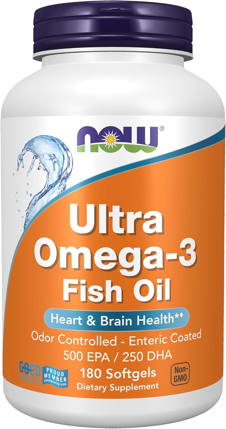 NOW Supplements, Ultra Omega-3 Molecularly Distilled, 180 Softgels