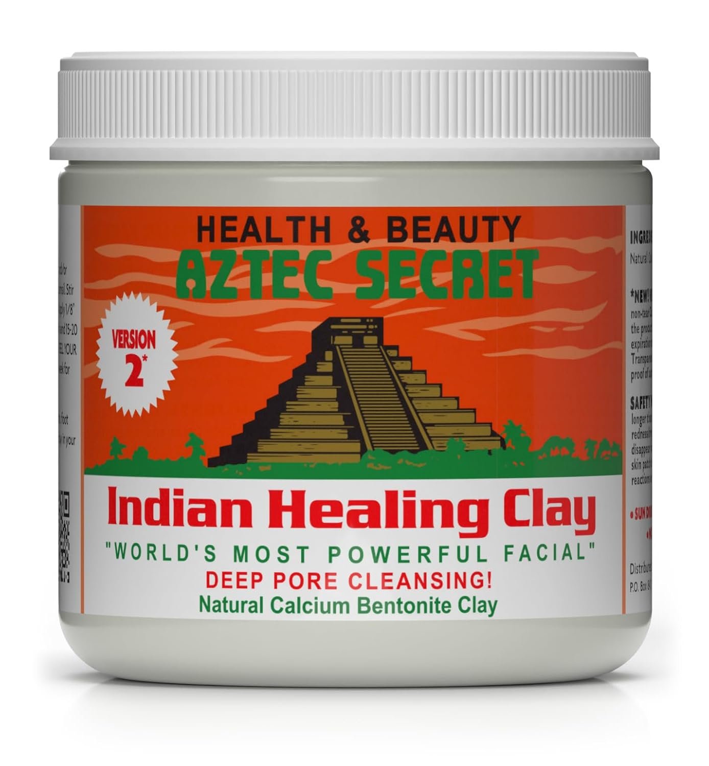 Aztec Secret – Indian Healing Clay 1 lb – Deep Pore Cleansing Facial & Body Mask – The Original 100% Natural Calcium Bentonite Clay – New Version 2