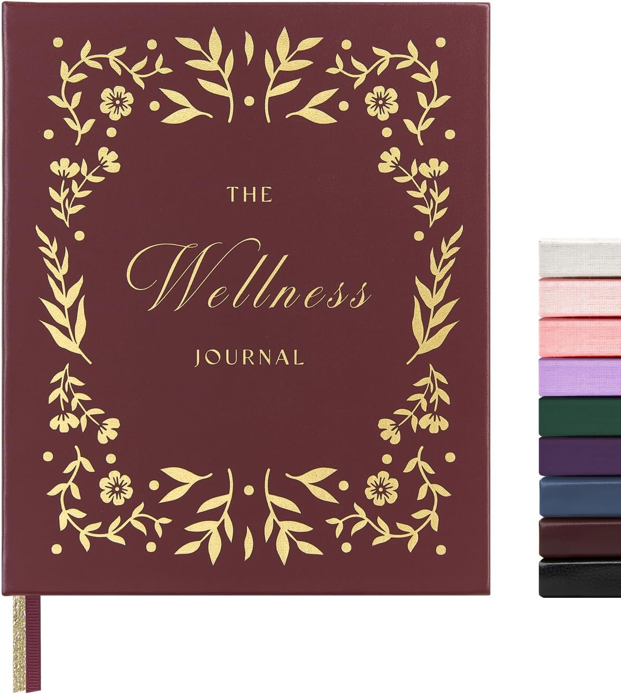 And Per Se Wellness Journal, Self Care & Daily Journal for Women with Habit Tracker, Diet & Goals, Undated, 6.5″ x 8″ (Burgundy Bloom)