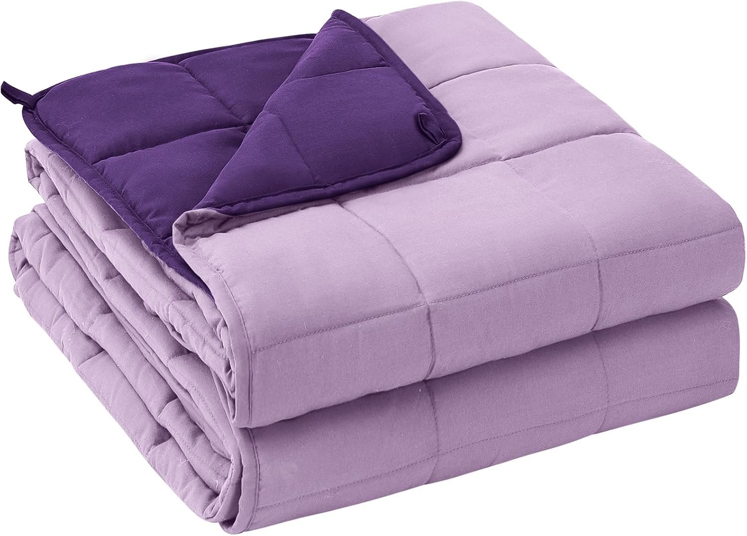 Yescool Weighted Blanket for Adults 20lbs Queen Size, 60″ x 80″, Purple