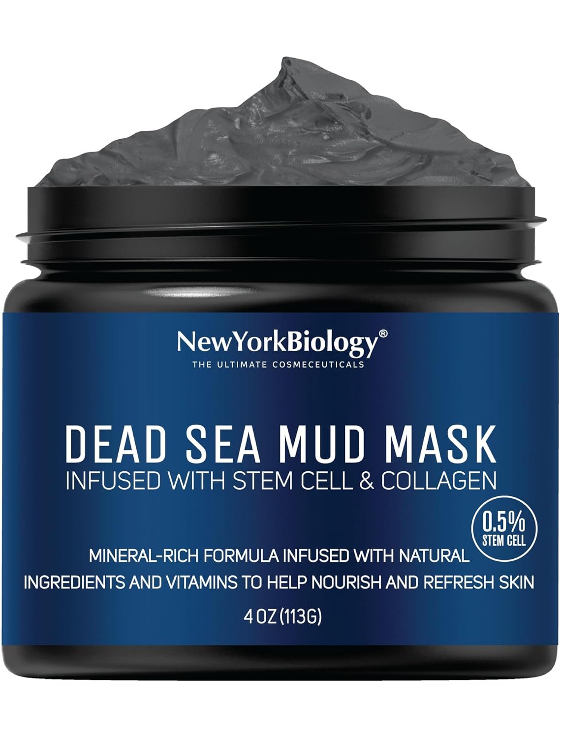 New York Biology Dead Sea Mud Mask, Stem Cell & Collagen – 4 oz