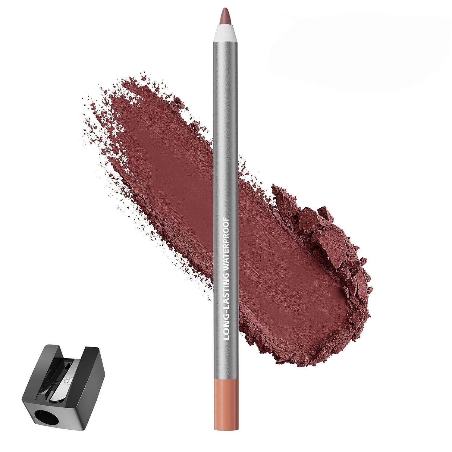 CNLAWKUO Lip Liner with Built‑in Sharpener, Lip Pencil Creamy Highly‑Pigmented, Waterproof & Smudge‑Proof Long‑Lasting Lips Stain for Sculpting Full Lips, Multiple Nude Brown shades Mauve Aside