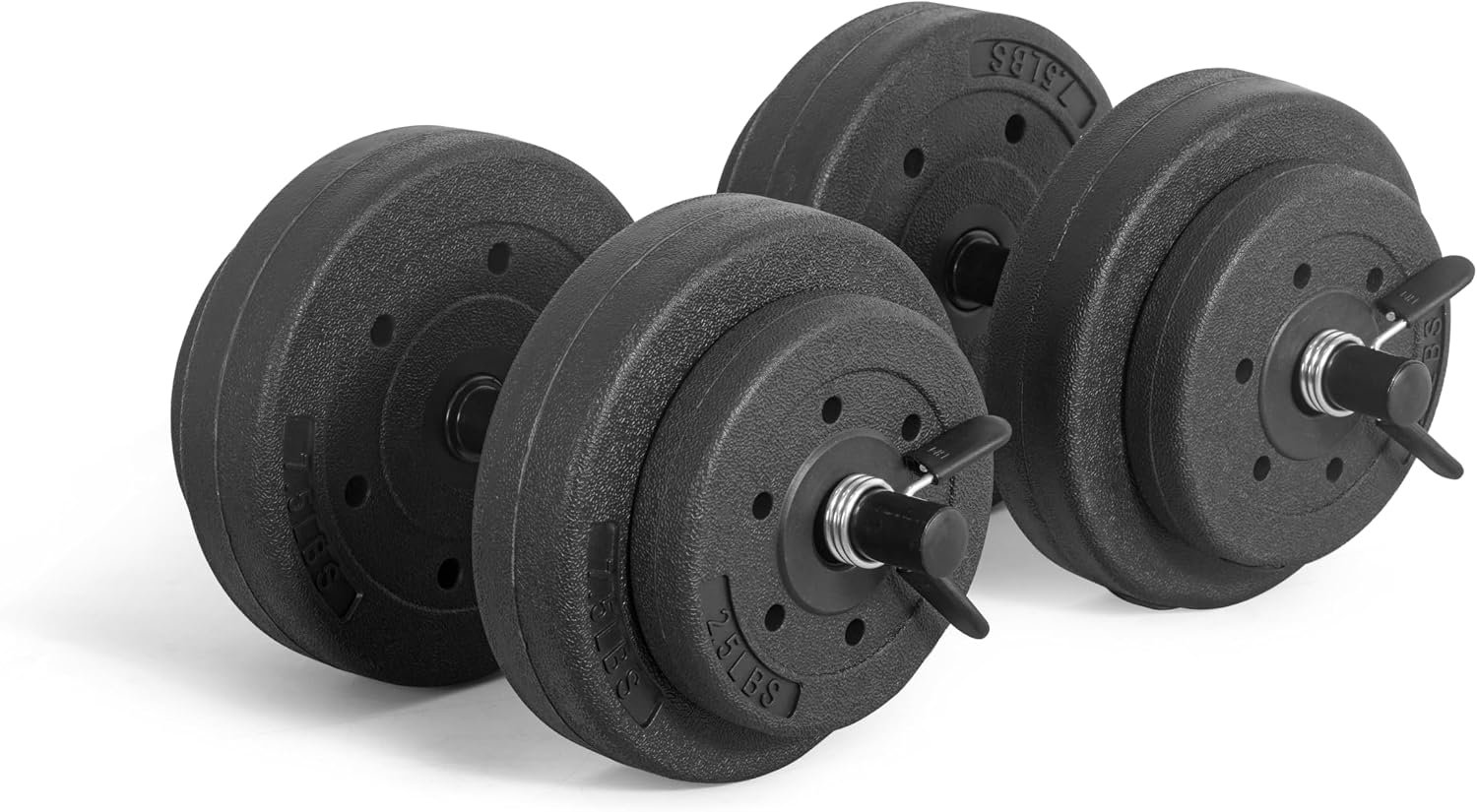 CAP 40 LB Adjustable Cement Dumbbell Set, Vinyl Coated, Home Gym