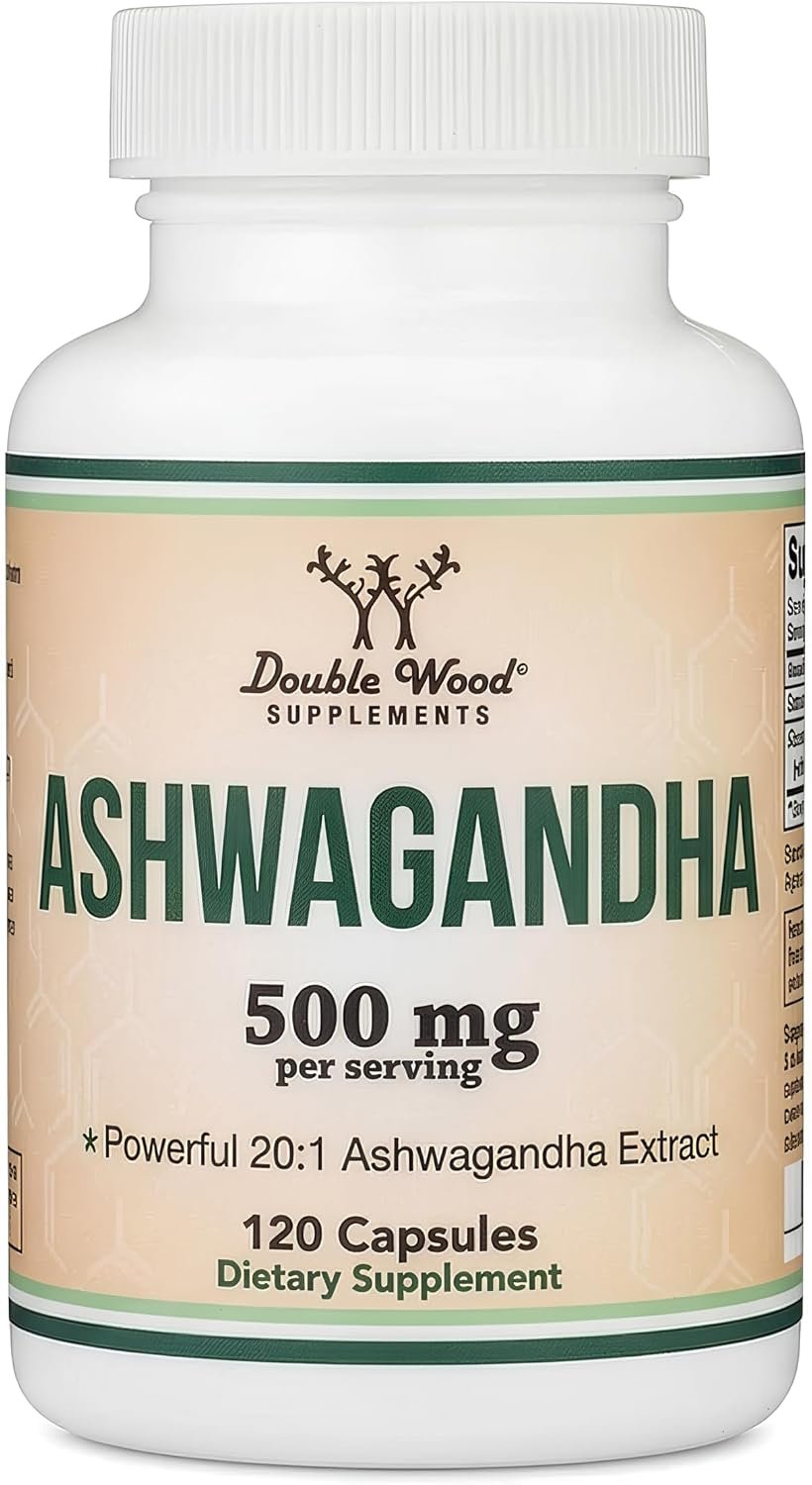 Ashwagandha 500mg 20:1 Extract, Root Extract, 120 Capsules