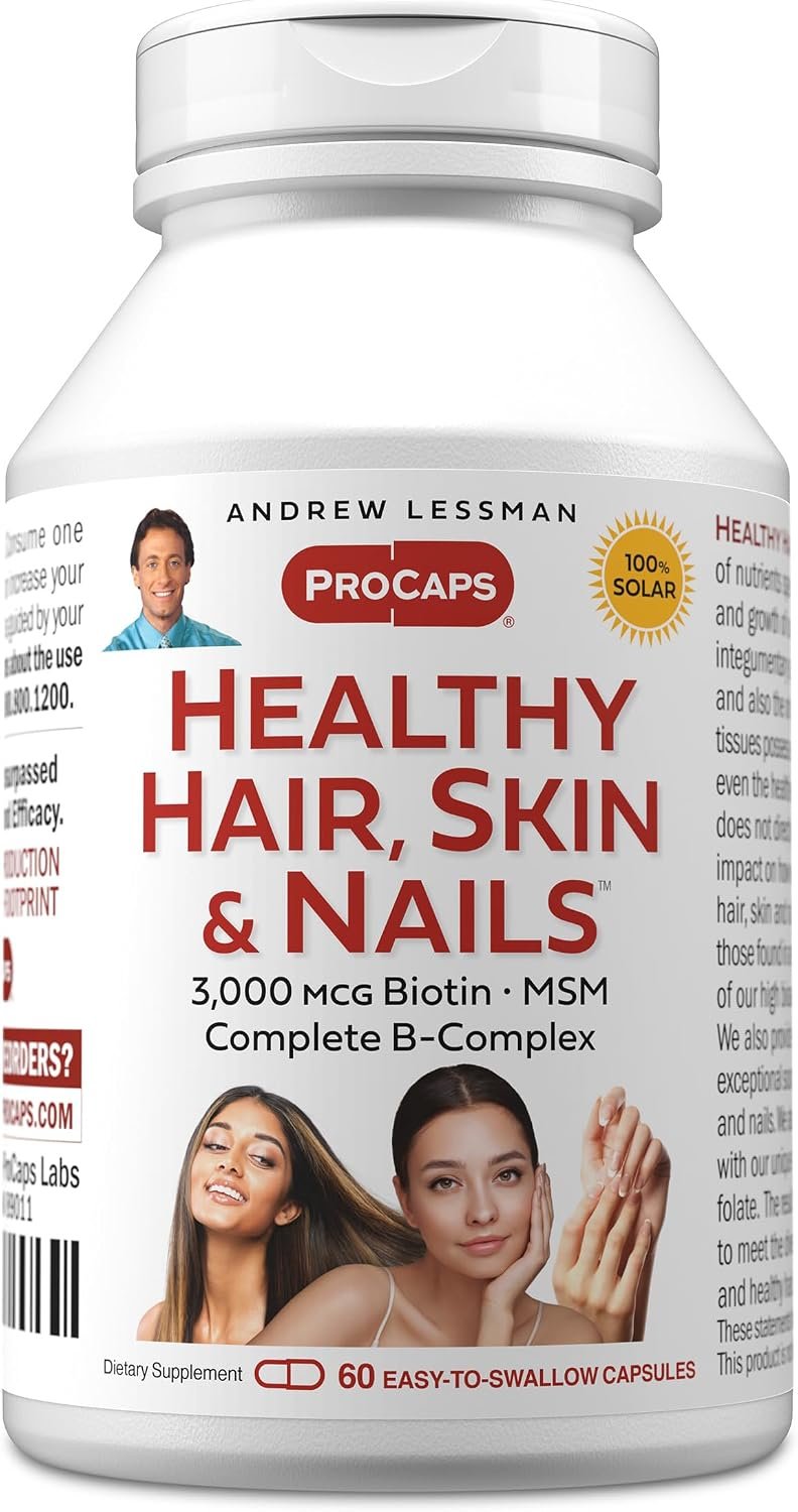ANDREW LESSMAN ProCaps Healthy Hair, Skin & Nails 3000 mcg Biotin, 60 Ct