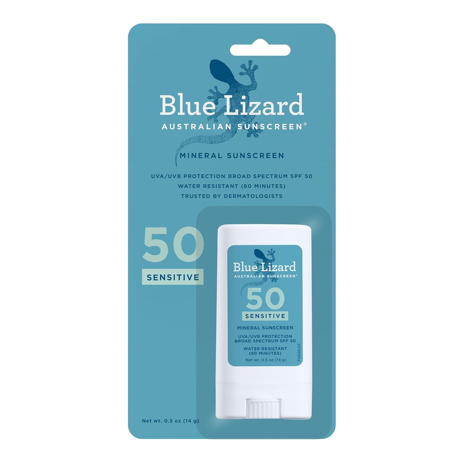 Blue Lizard Sunscreen Stick Sensitive Mineral Sunscreen SPF 50+ Zinc Oxide