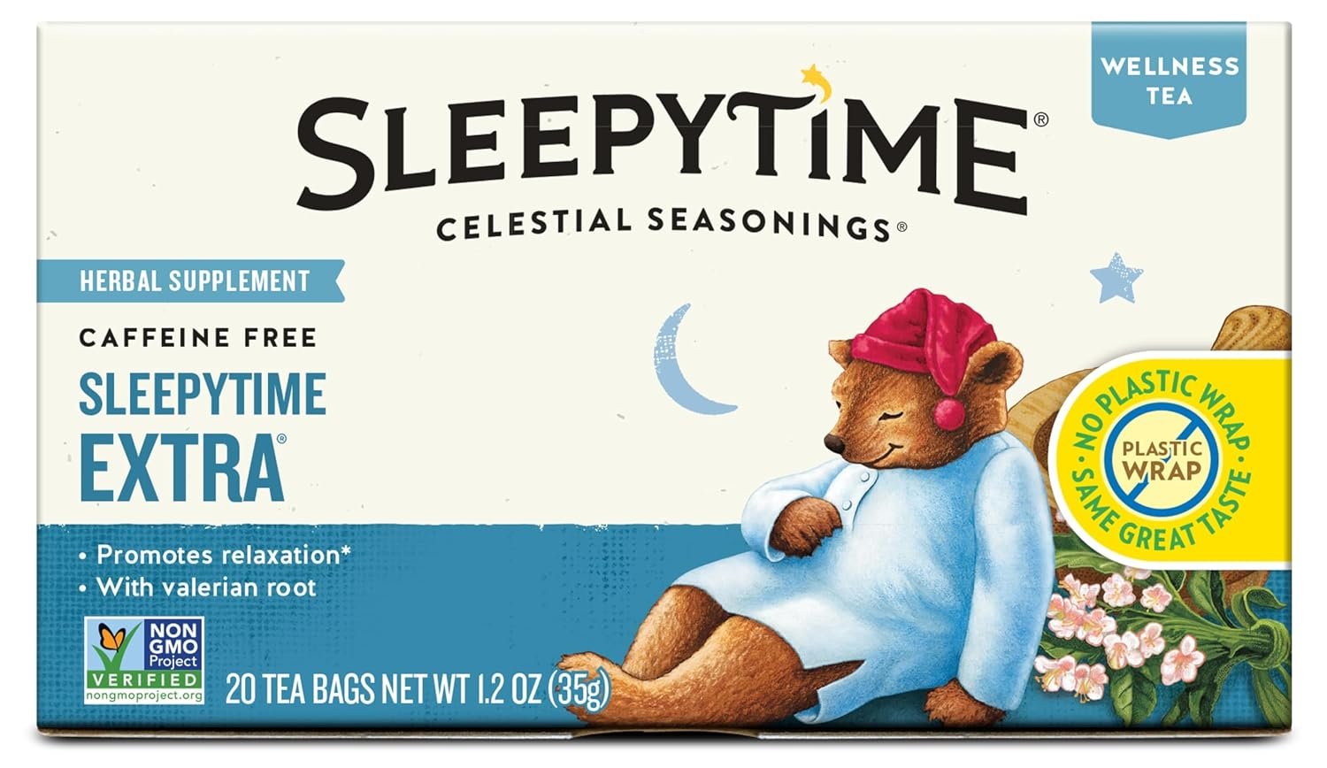 Celestial Seasonings Sleepytime Extra Herbal Tea, 20 Tea Bags Box