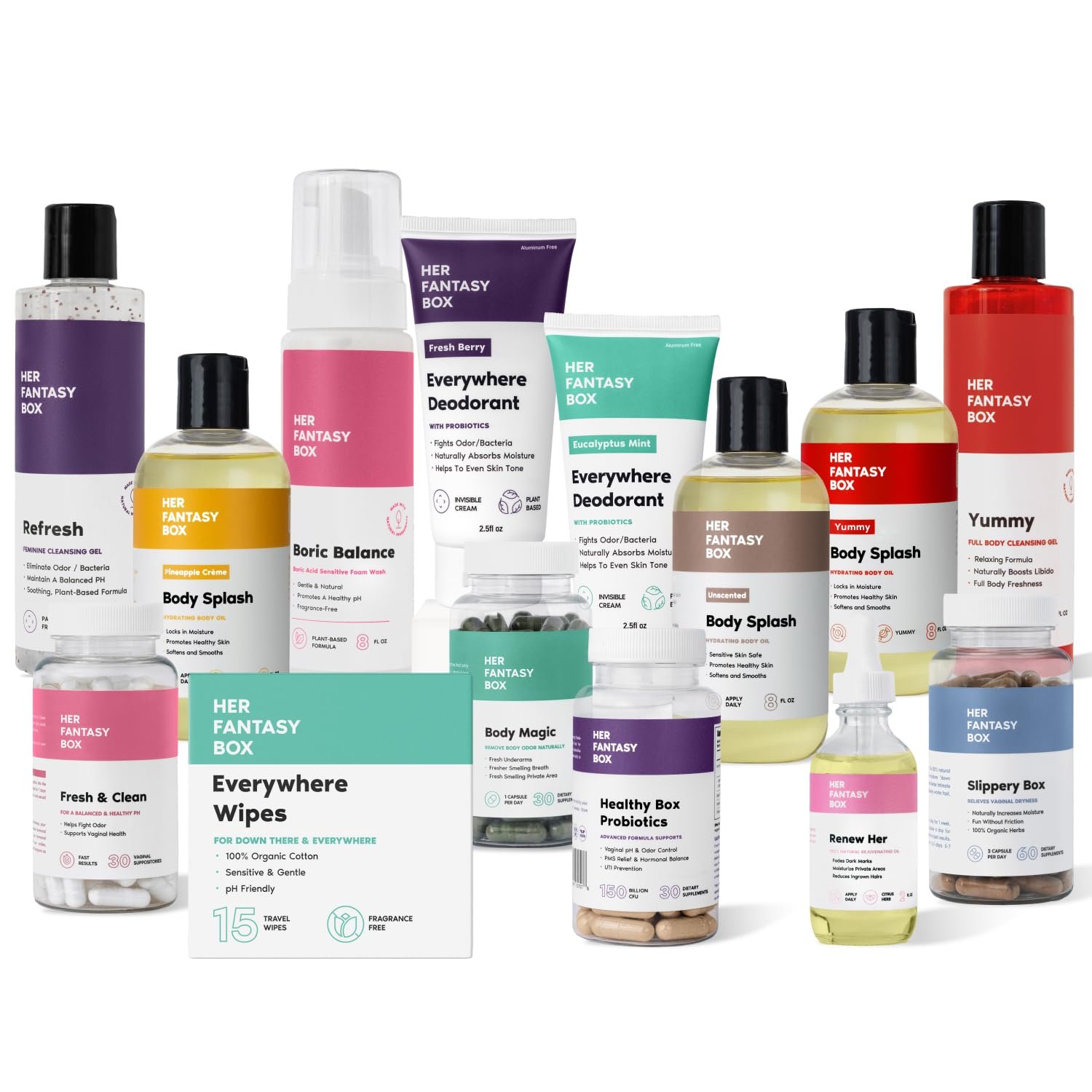 Her Fantasy Box | Everything Bundle – Premium Feminine Hygiene & Wellness Products | Skincare, and Health Essentials for Women