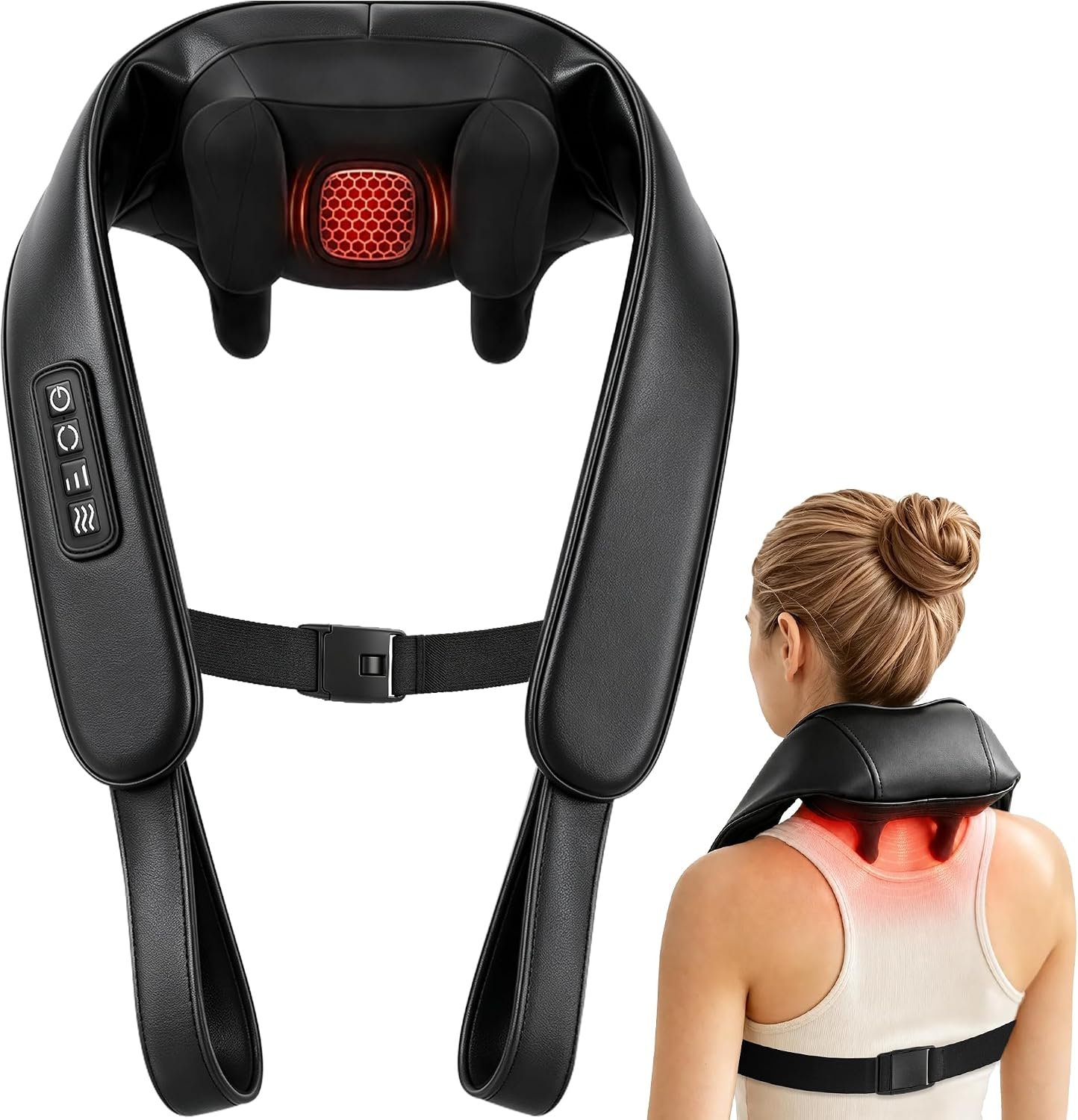 Shiatsu Neck and Back Massager, Back Massager for Pain Relief Deep Tissue, Cordless 6D Neck and Shoulder Massager with Heat for Neck, Back, Legs, Shiatsu Massager Gifts for Men Women Mom Dad (Black)