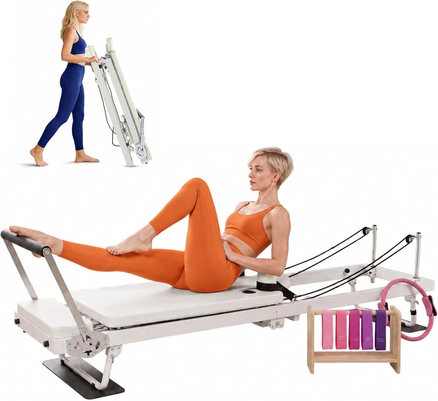 AIR 92″ Extended Foldable Pilates Reformer Machine for Home Workout